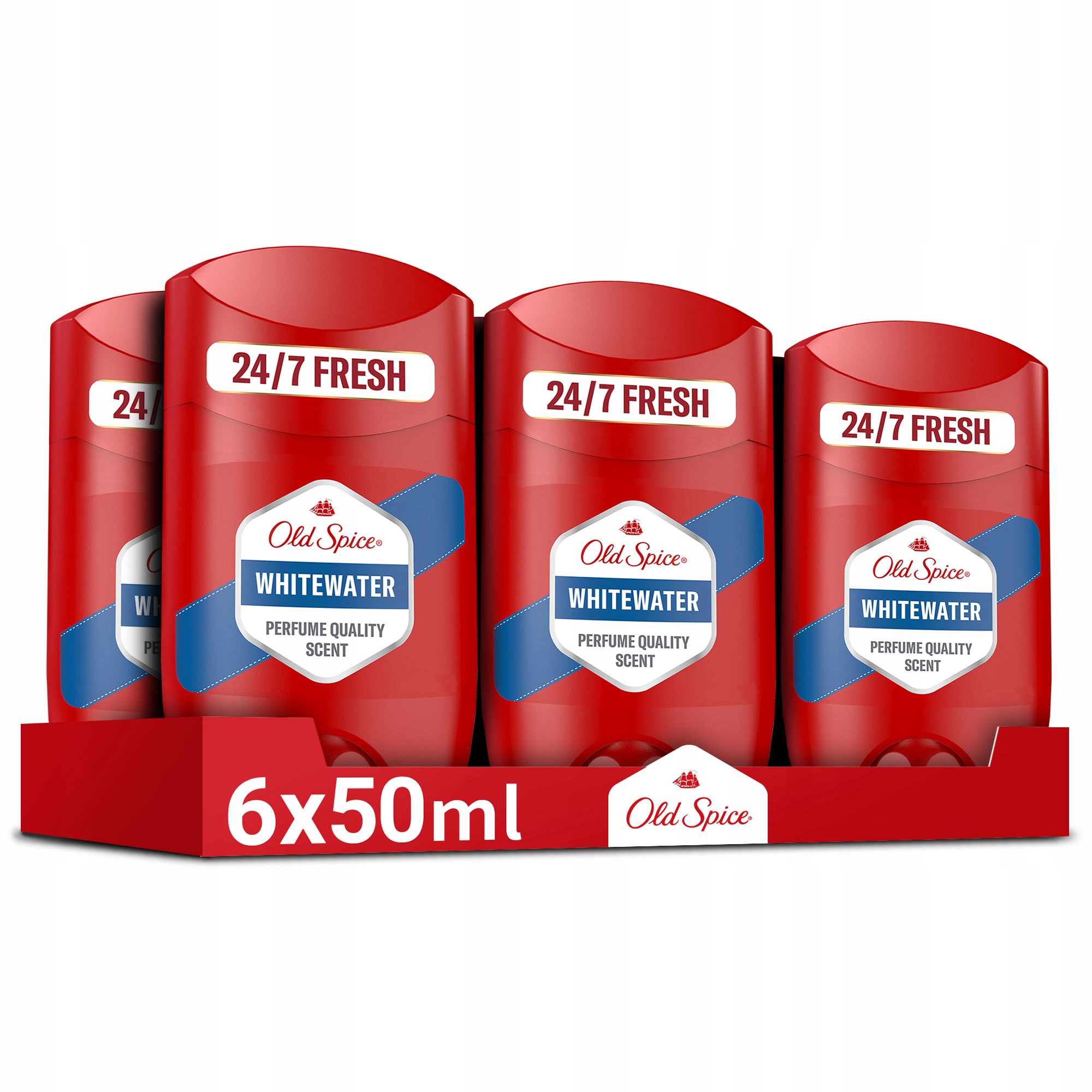 Old Spice Whitewater Pánský tuhý deodorant, 6 x 50 ml, 48 hodin