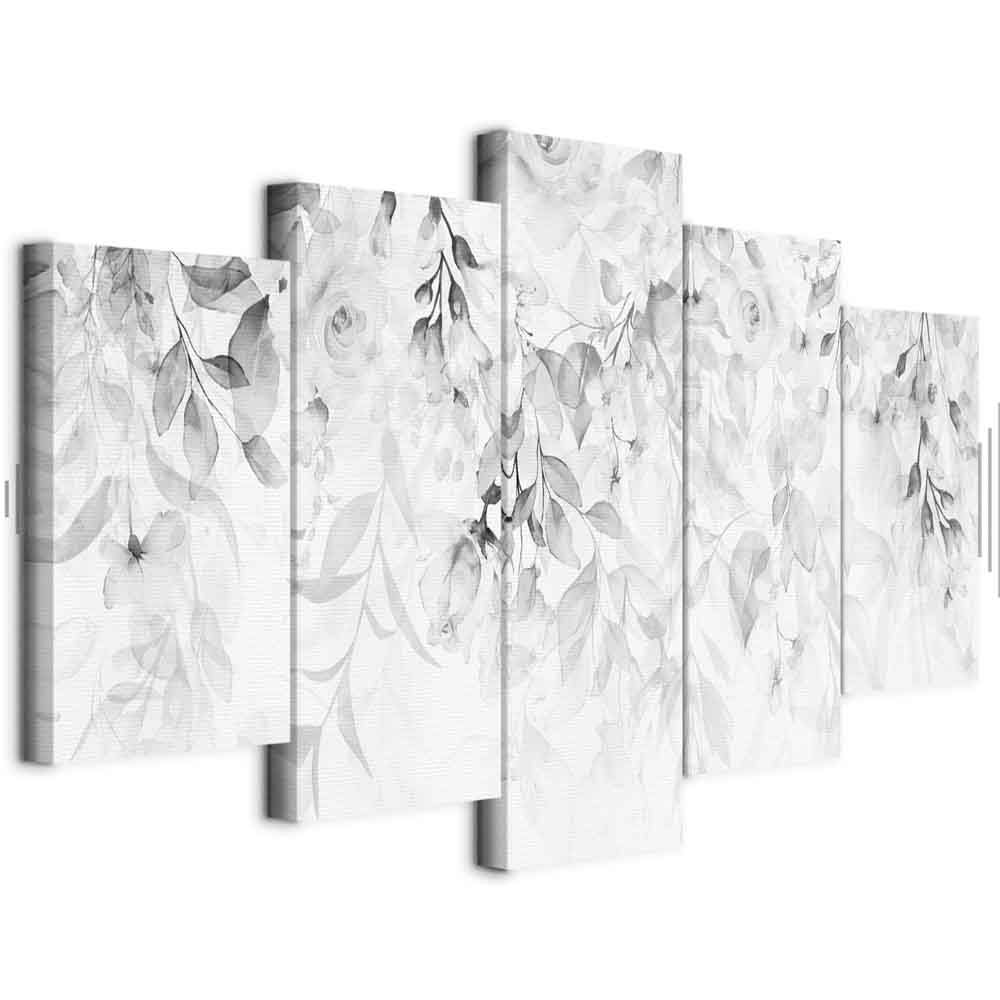 Obraz 5 Dílů Akustický Triptych Květiny Růže Závěsné Boho Obývací Pokoj XL 200x100