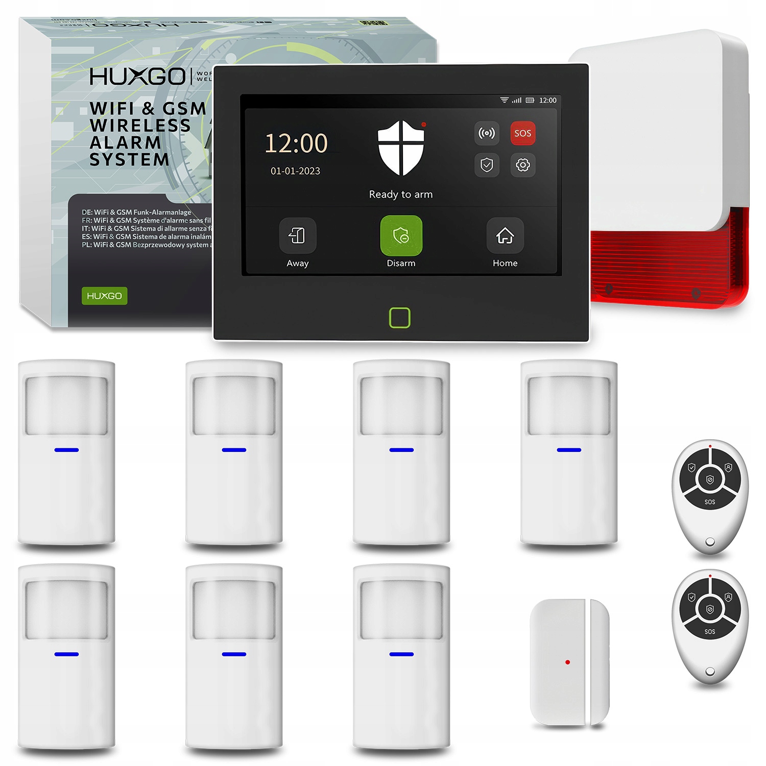 Bezdrôtový alarm WiFi Gsm 4G s Tuya, Huxgo HXA700 4G vonkajšia siréna