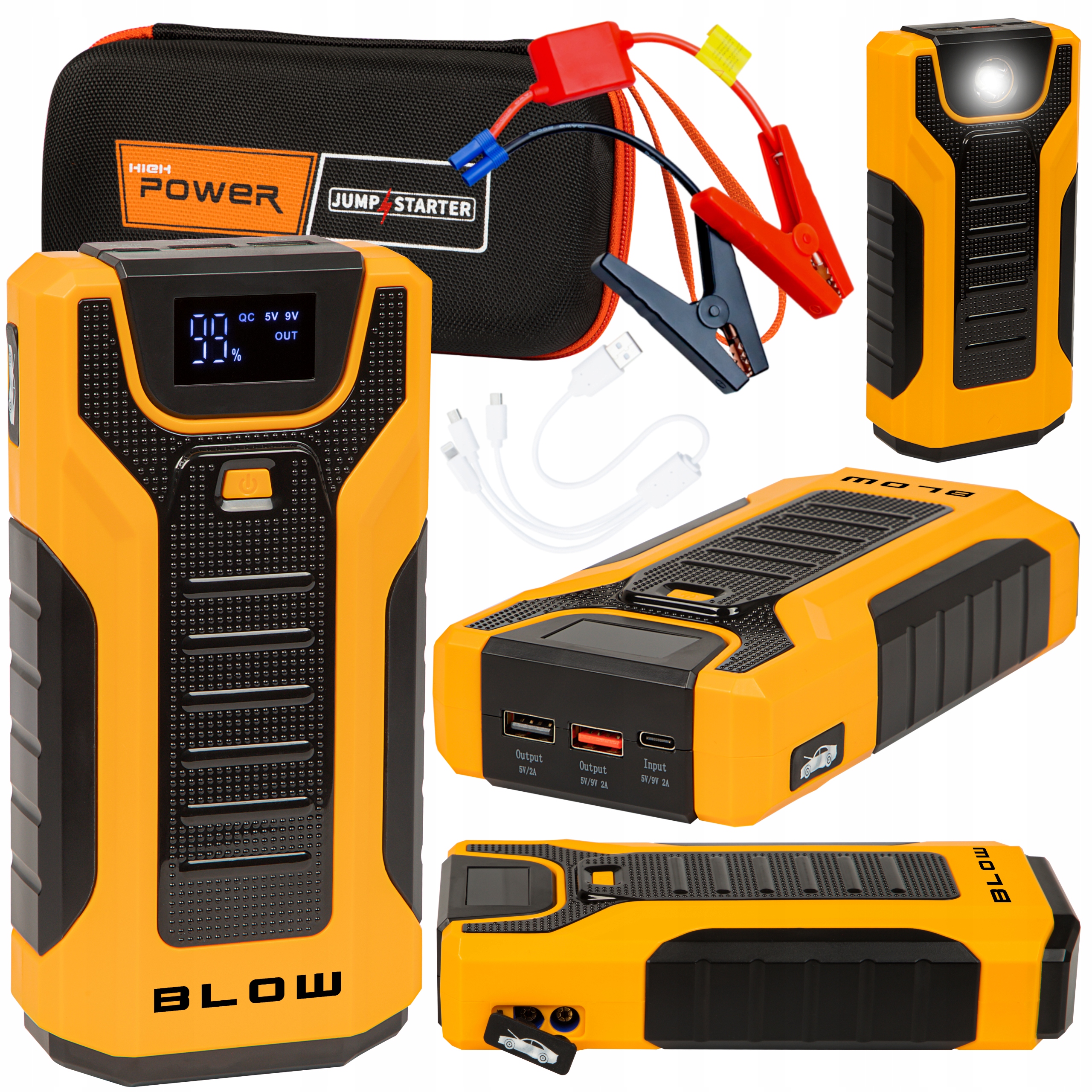 Jump Starter Štart Booster Powerbank Silná Baterka Sada 30000 mAh