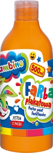

Farby plakatowe w butelce 500ml Bambino pomarańczo