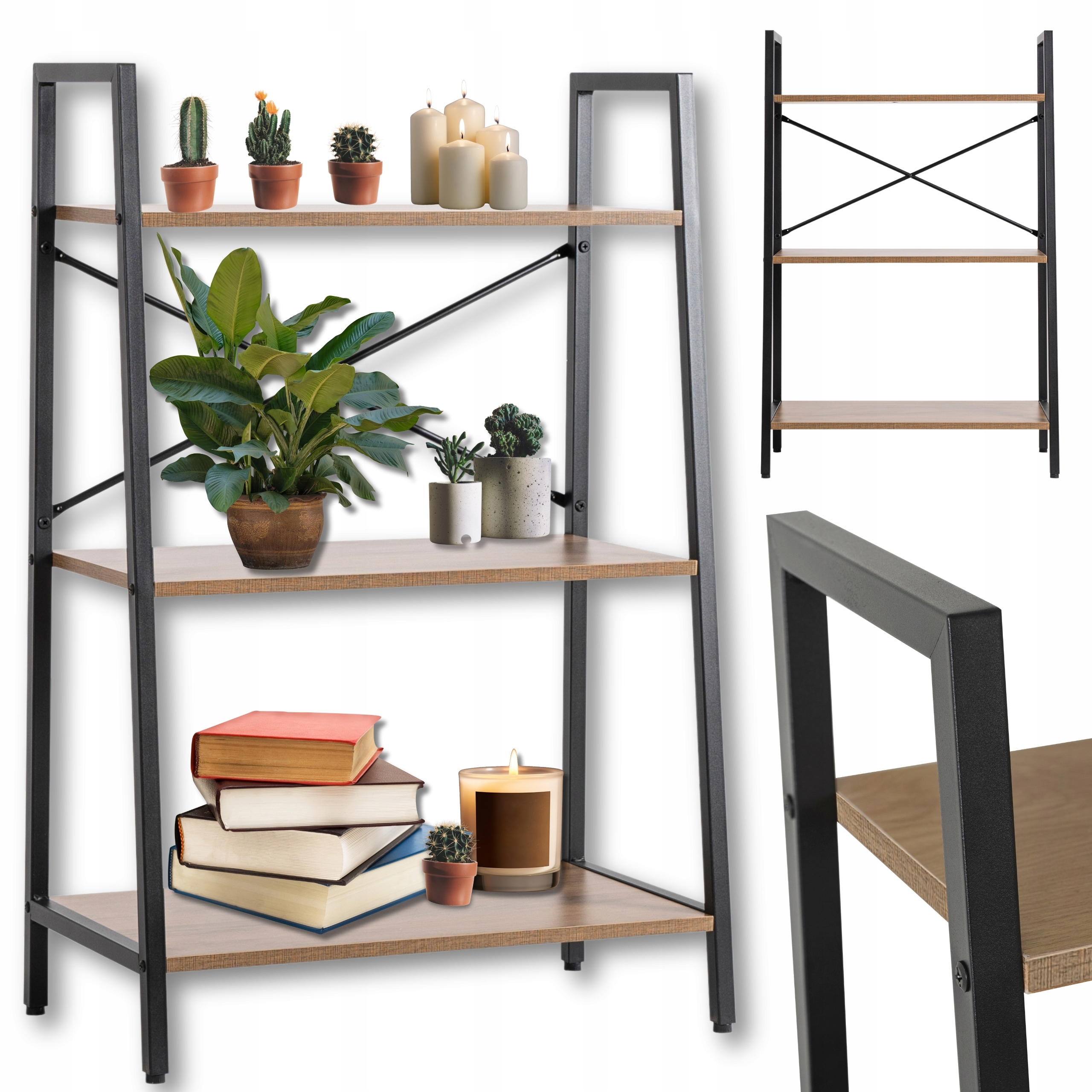 Otevřený kancelářský regál na knihy na hračky pro mládež Loft Ořech Vior