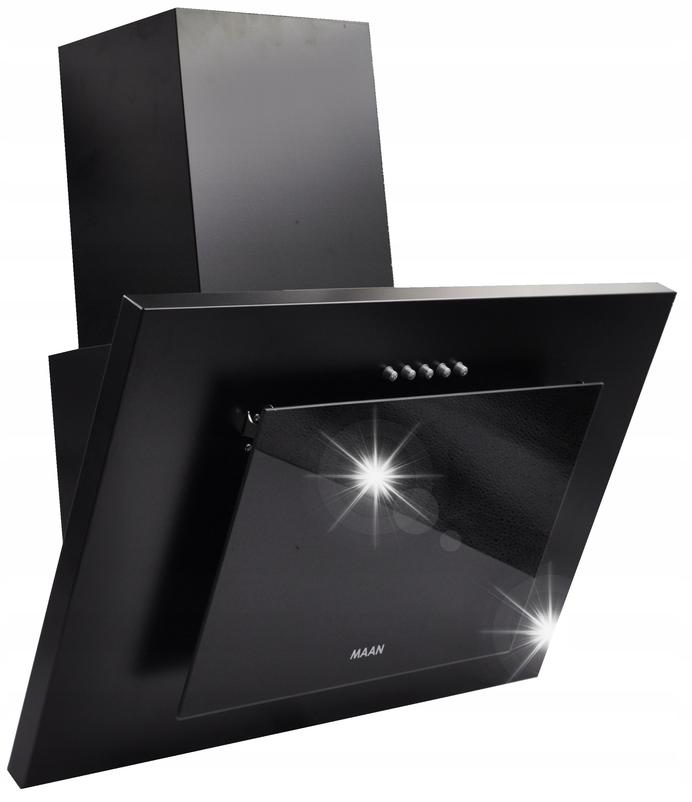 Okap kuchenny kominowy Maan Vertical P 2 60 cm Czarny Przyścienny Skośny