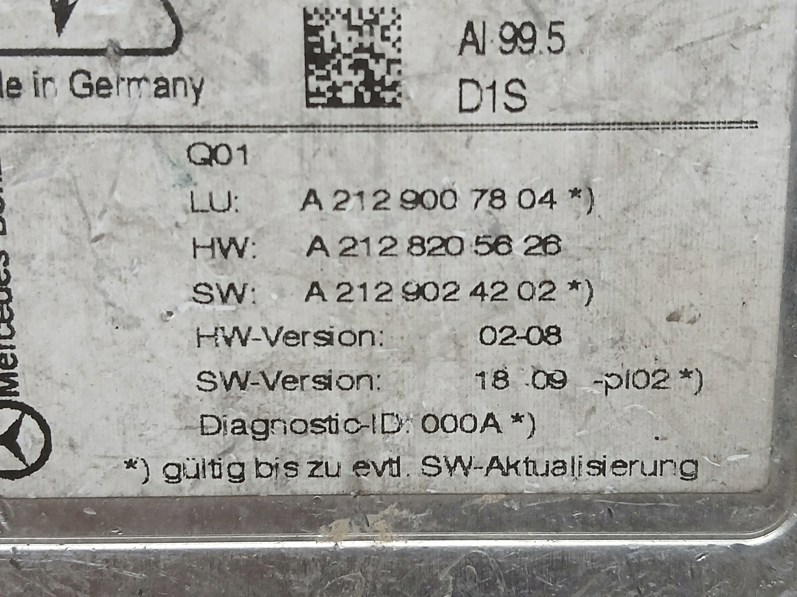 light module control unit A2129007804