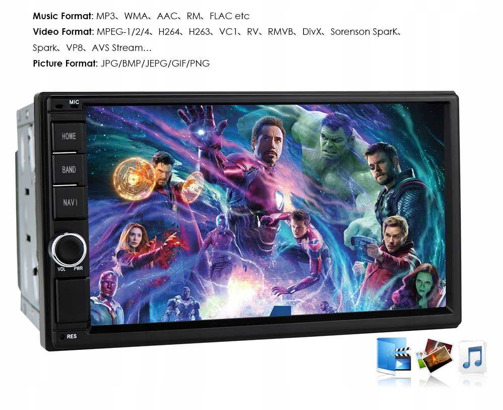 Uniwersalne radio 2din Android WiFi GPS GRATIS Radio informacja RDS pasmo AM pasmo FM radio cyfrowe DAB+