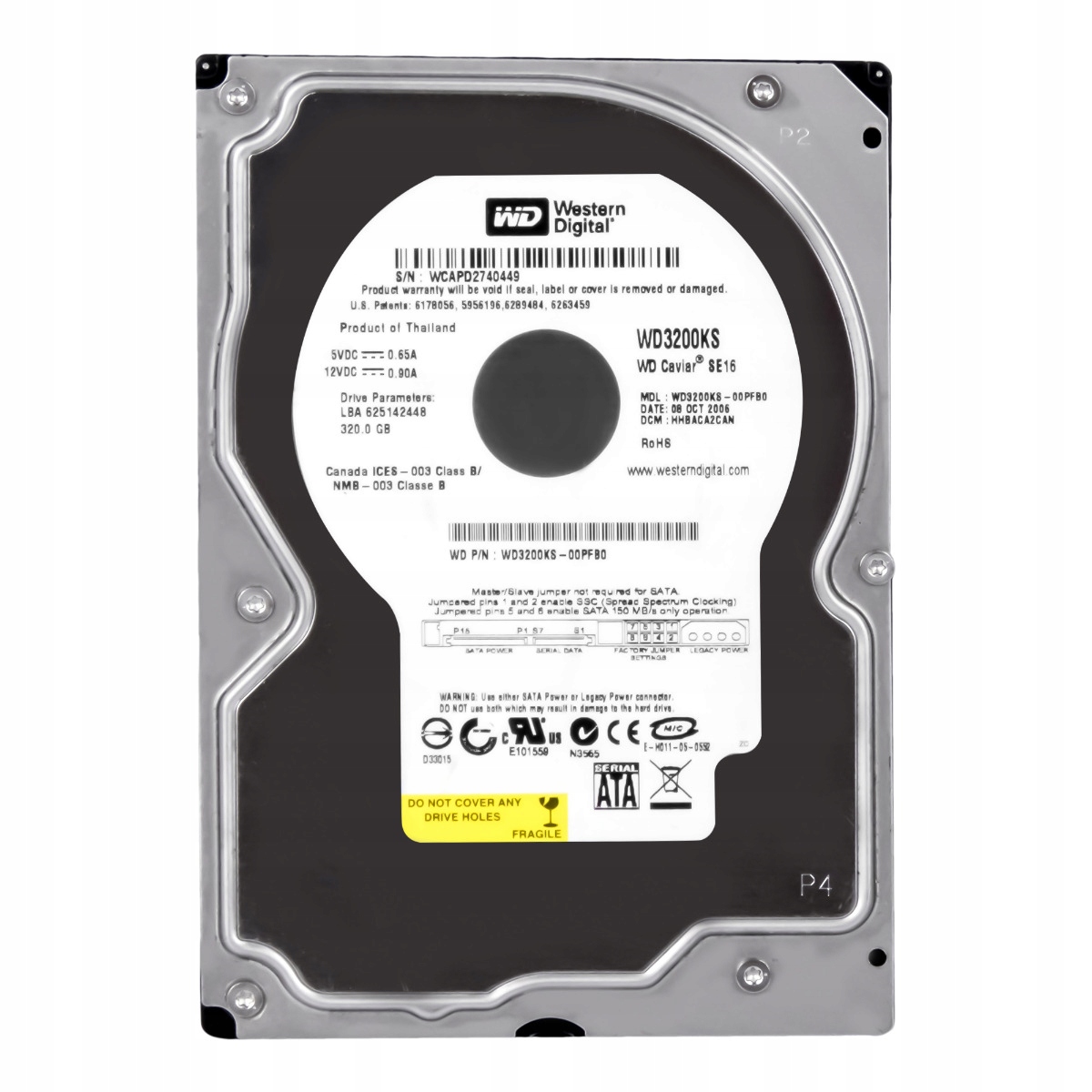 Wd Caviar SE16 320GB 7.2K Sata II 3.5'' WD3200KS