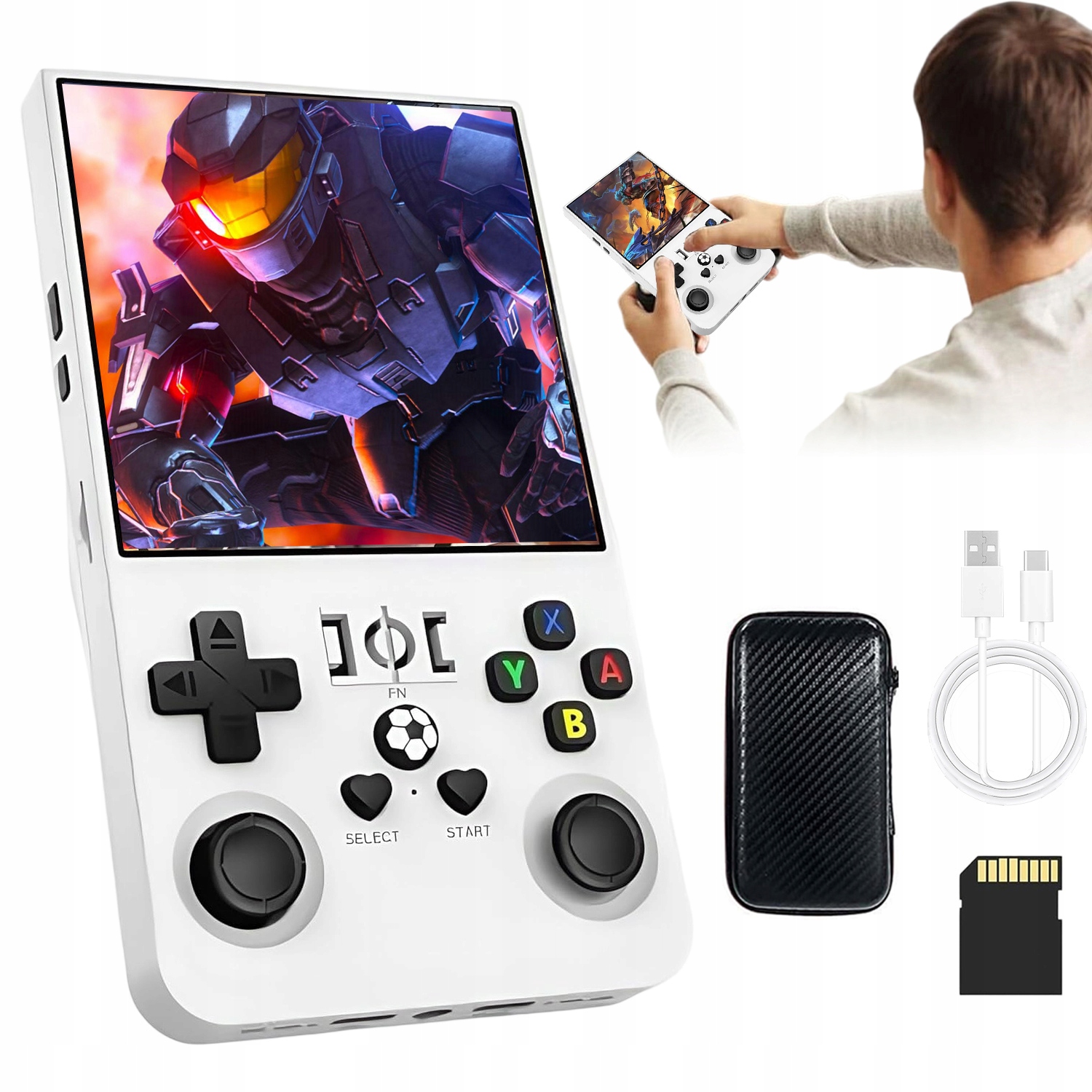 Przenośny Mobilna Konsola Do Gier Retro 4.0 Cale Podwójne Joysticki 3D 64GB