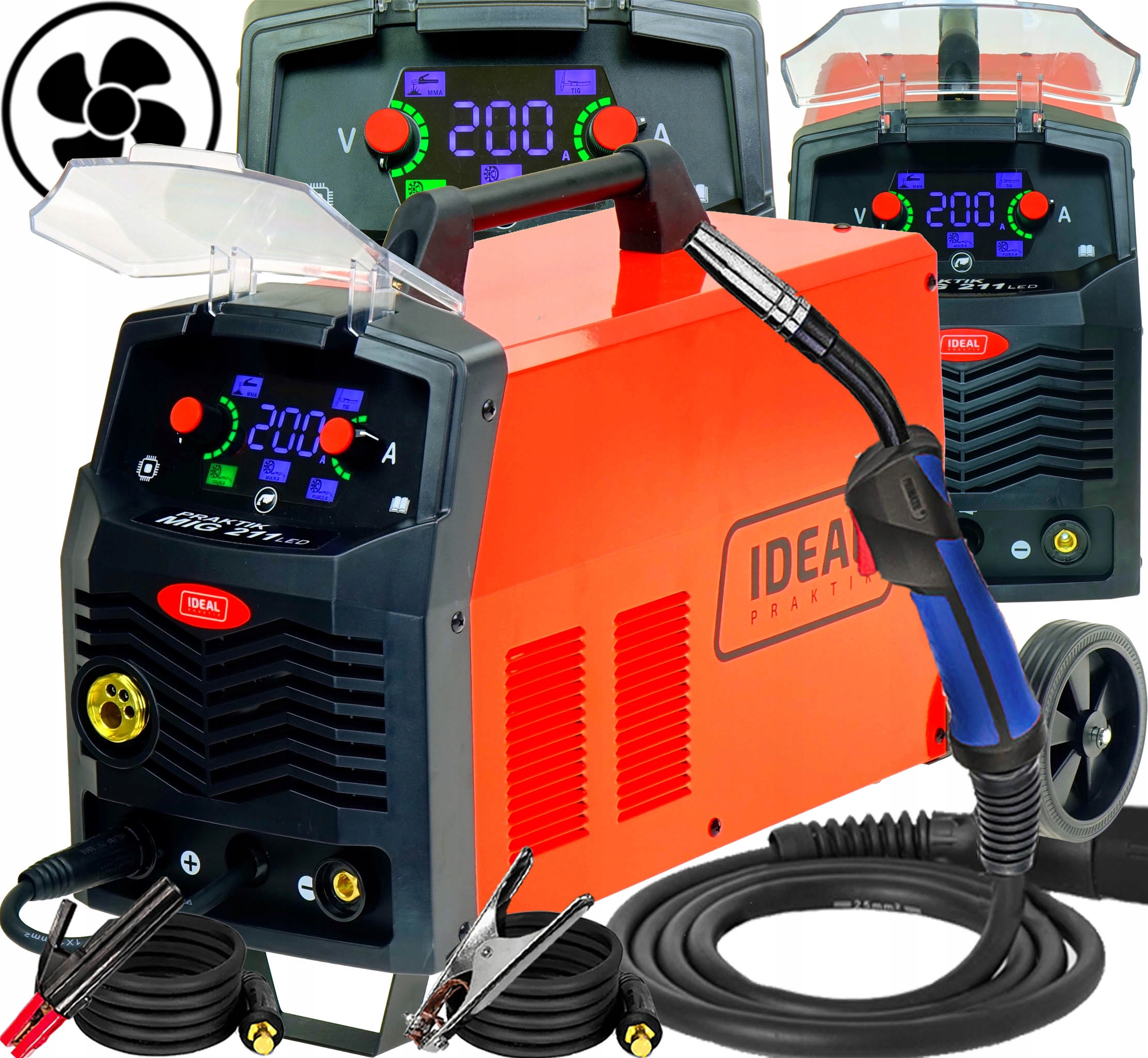 Spawarka Inwertorowa Migomat Półautomat Ideal Praktik Mig 211 Synergic Led