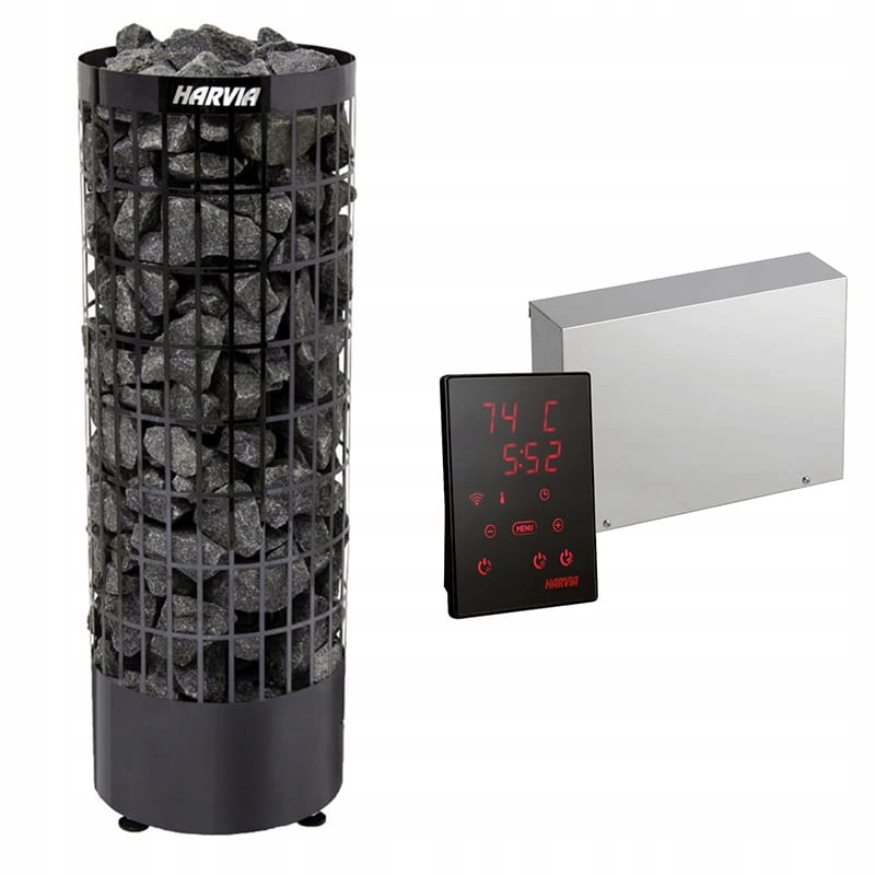 Sada Harvia pec PC90E 9 kW Black Steel a ovládač Xenio CX170XW WiFi