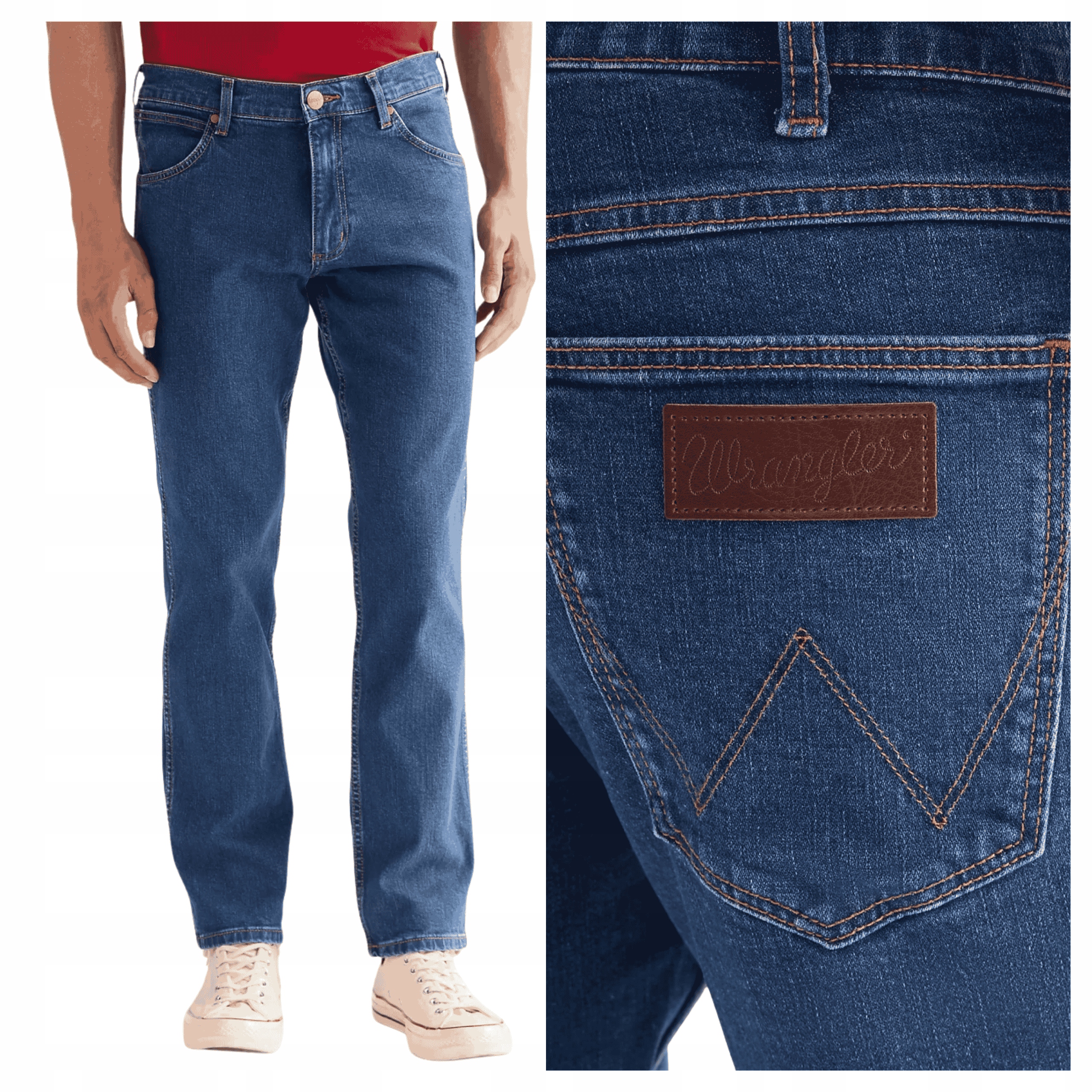 Pánské kalhoty Wrangler Greensboro Jeansové Regular Fit Modré W32 L36