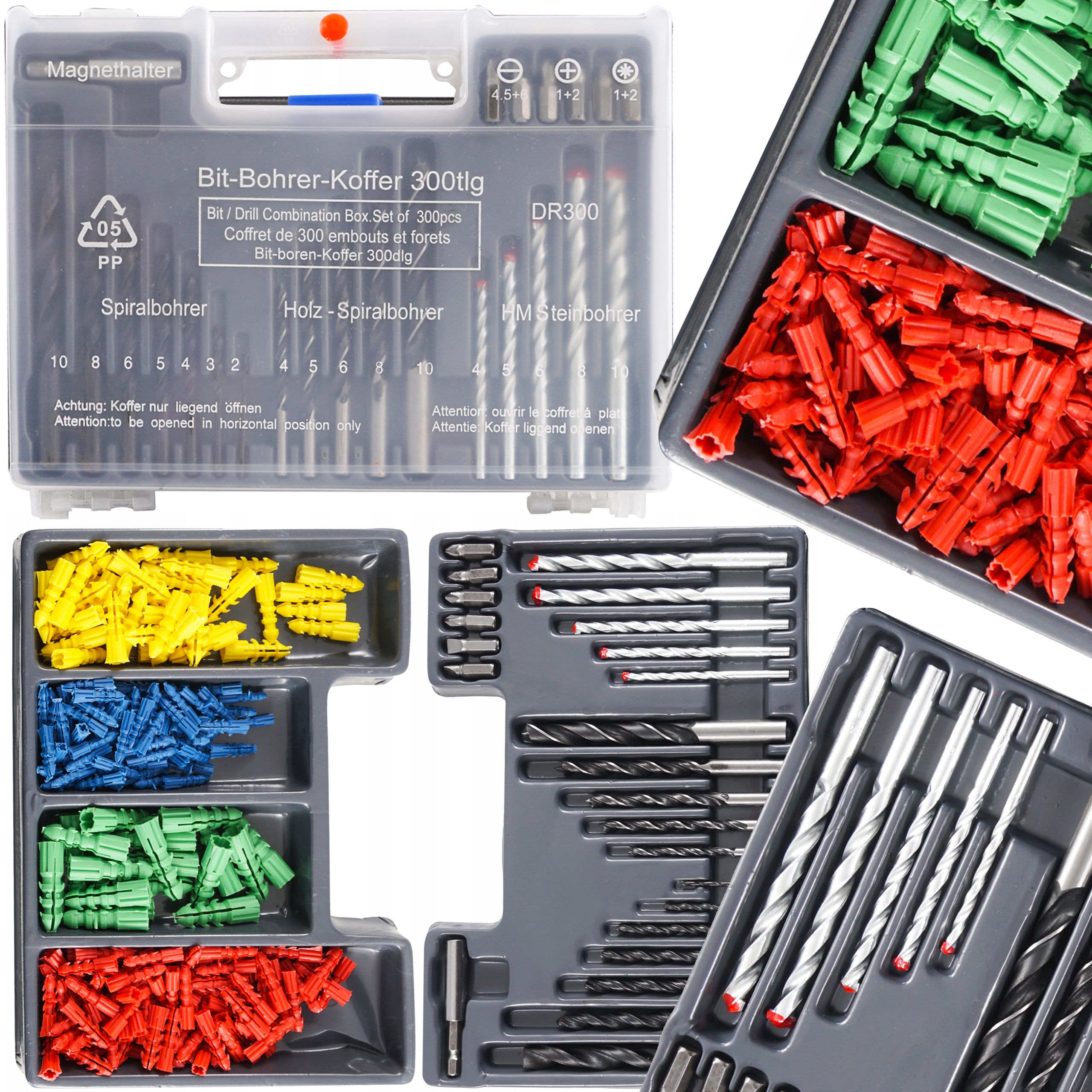 ZESTAW WIERTEŁ KOŁKÓW ROZPOROWYCH BITÓW WIERTŁA KORKI ROZPOROWE BITY 300 EL