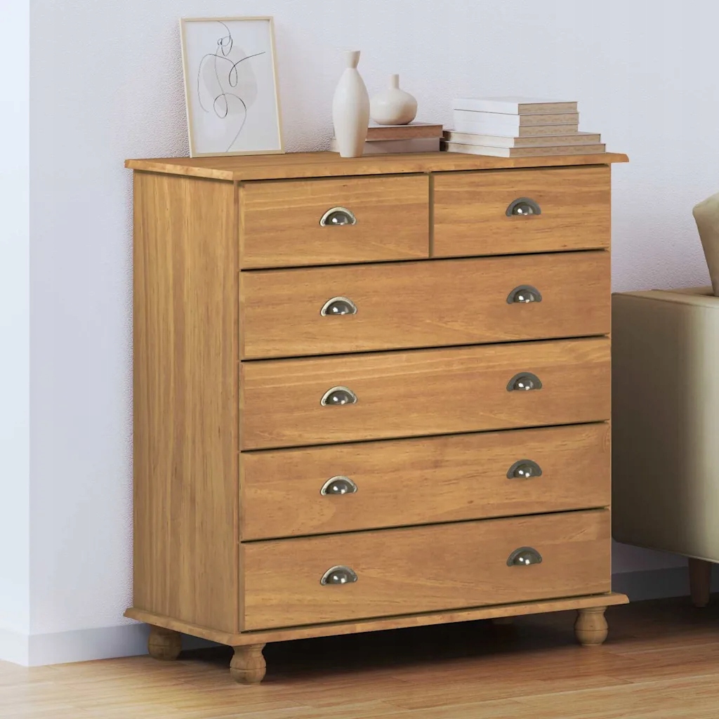 vidaXL Komoda Askim Hnědá 91 x 40 x 95,5 cm Masivní borové dřevo