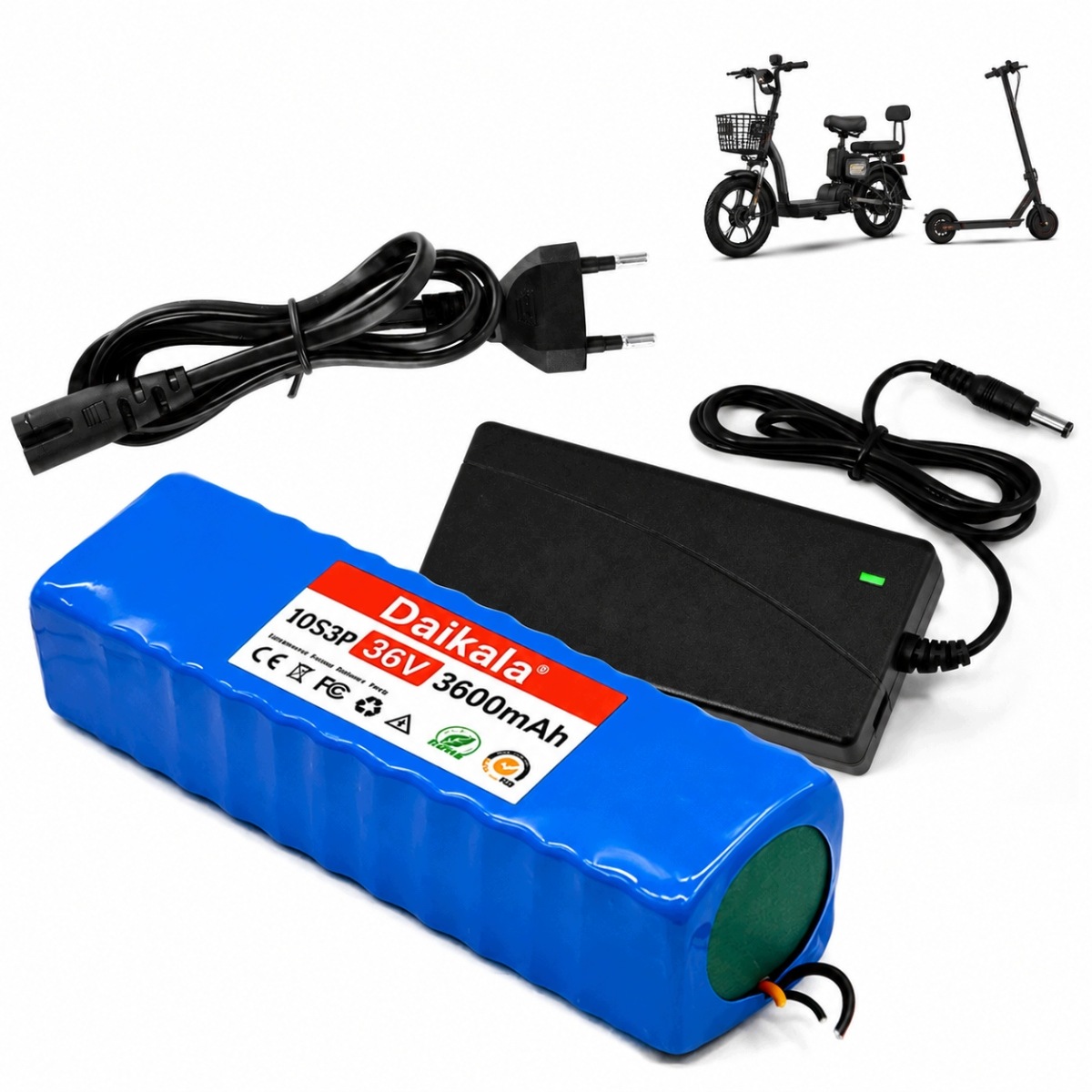 36V 36000mAh Akumulator litowo-jonowy 10S2P Z ładowarką