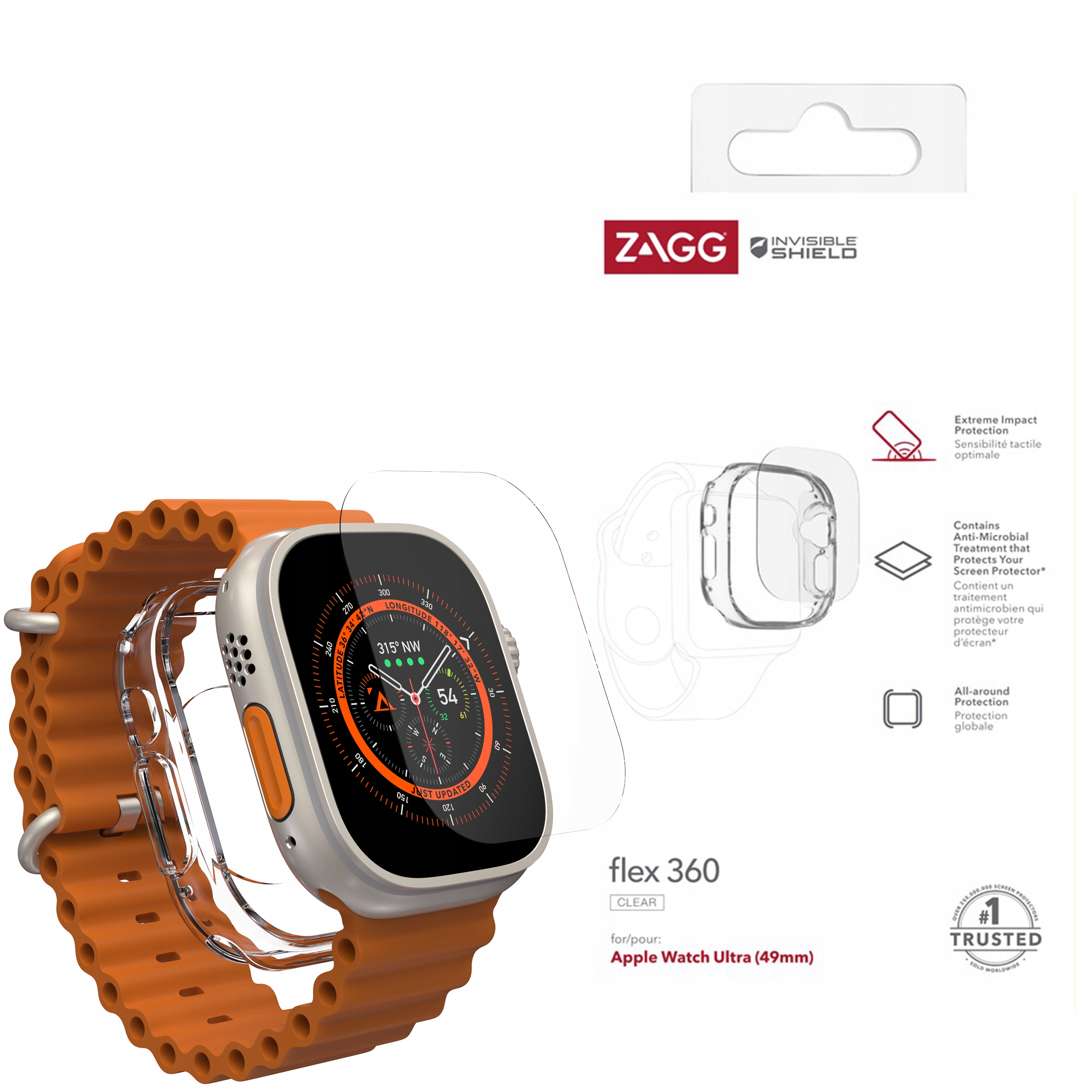 Zagg Flex 360 Pouzdro Fólie pro Apple Watch Ultra 3 2 1 49 mm