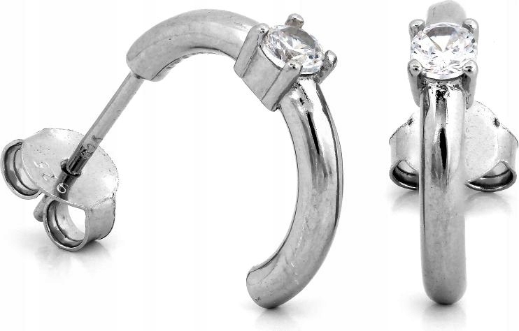 Stříbrné náušnice 925 jemné se zirkony, zapínání na puzetku, jemné