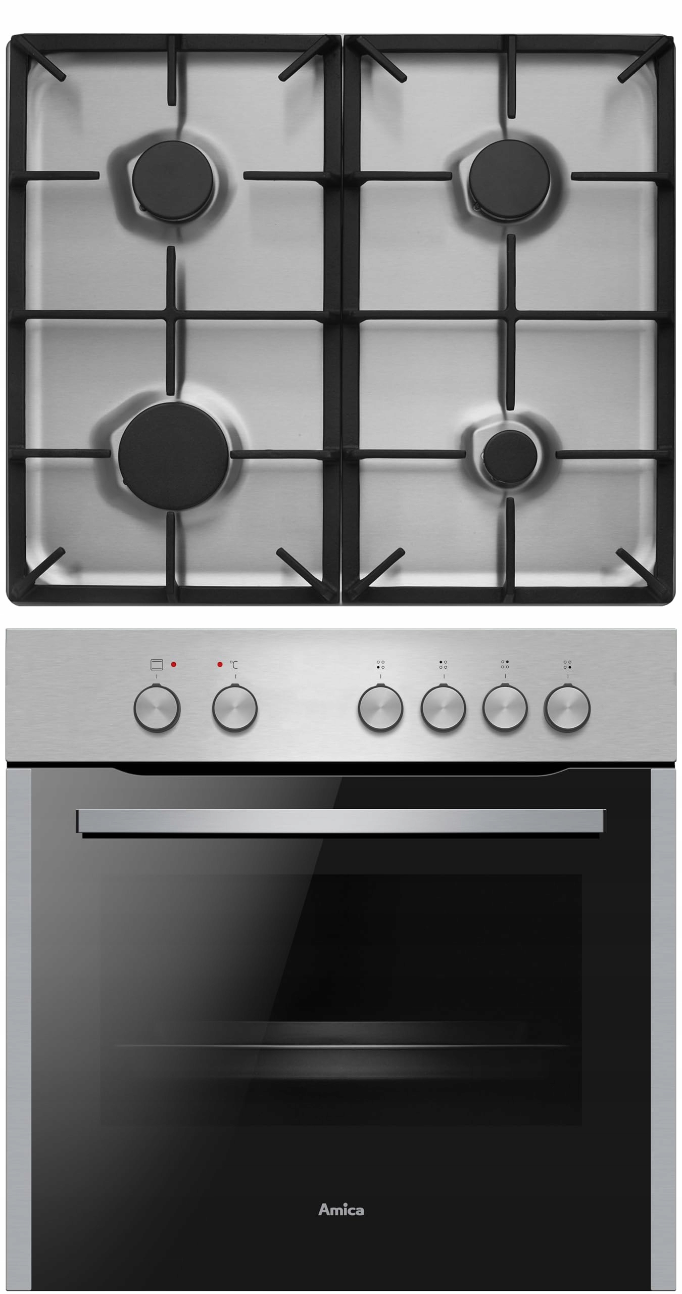 Zestaw piec z płytą gazową Amica EHEG 933 101 E INOX