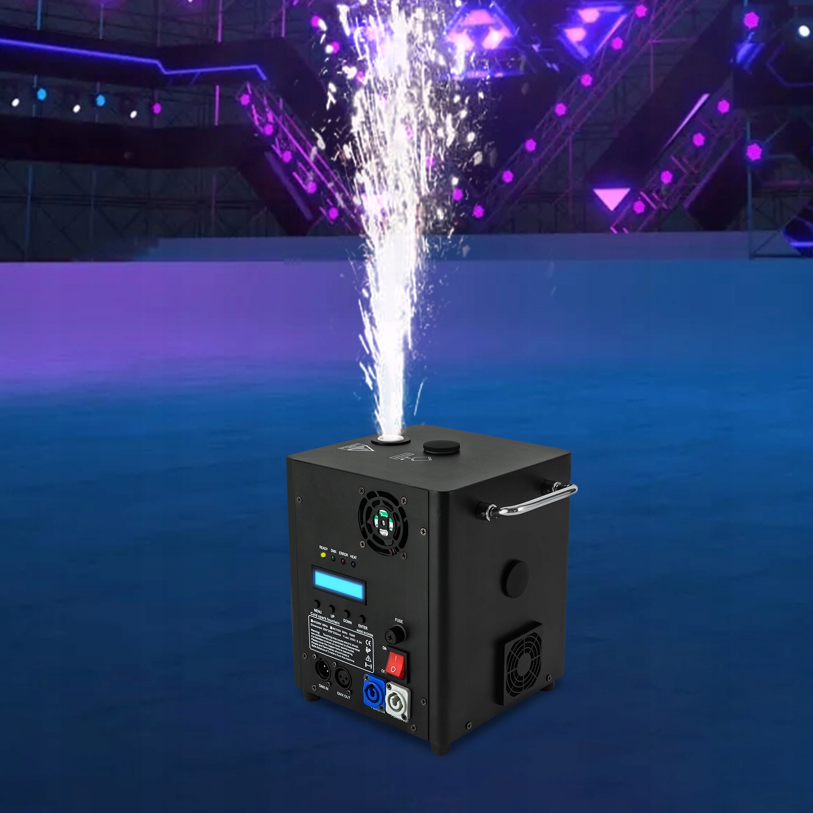 Generator DMX o mocy 700W to kryzy ze sterowaniem DJ LCD 2-5M Model WITHINluckyy bDMX/zdalne sterowanie/ LCD