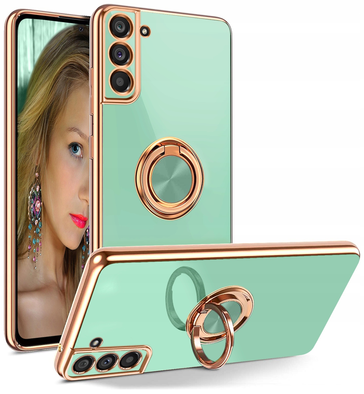 

Etui do Samsung Galaxy S22 Silicone Ring Szkło