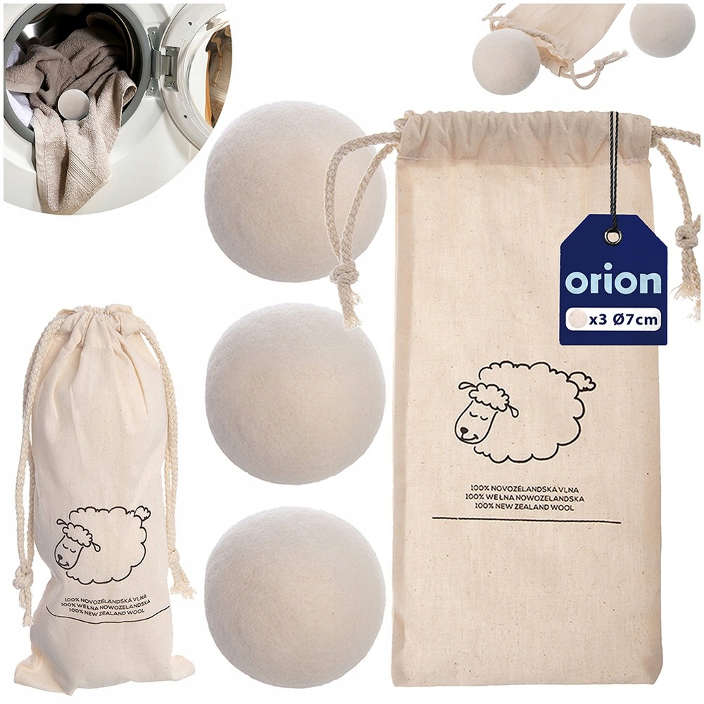 Levně Vlněné Míčky Do Sušičky Proti Zamotání 7CM 3KS