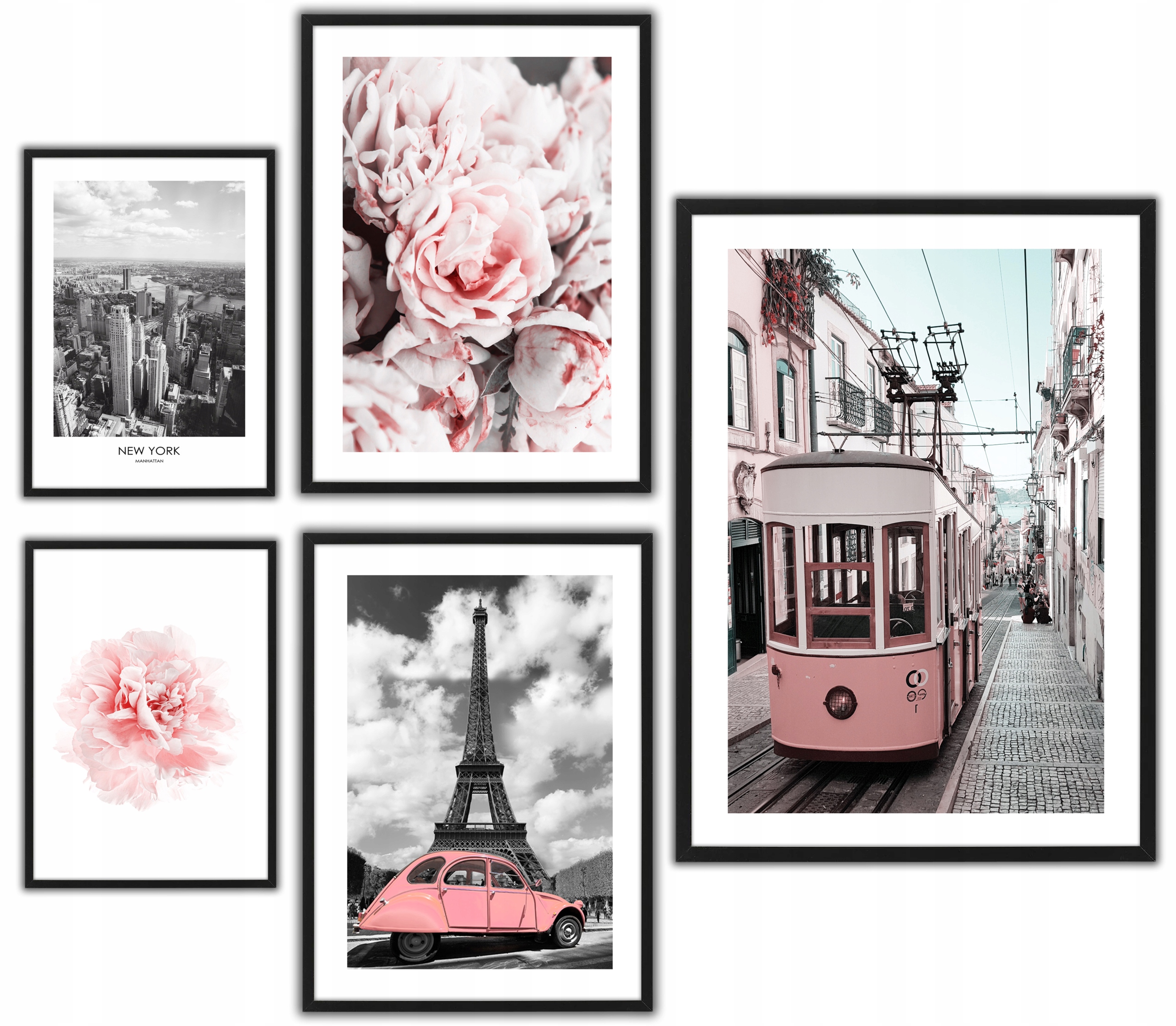 

Nowoczesne Plakaty Różowe Tramwaj Kwiaty Grafika