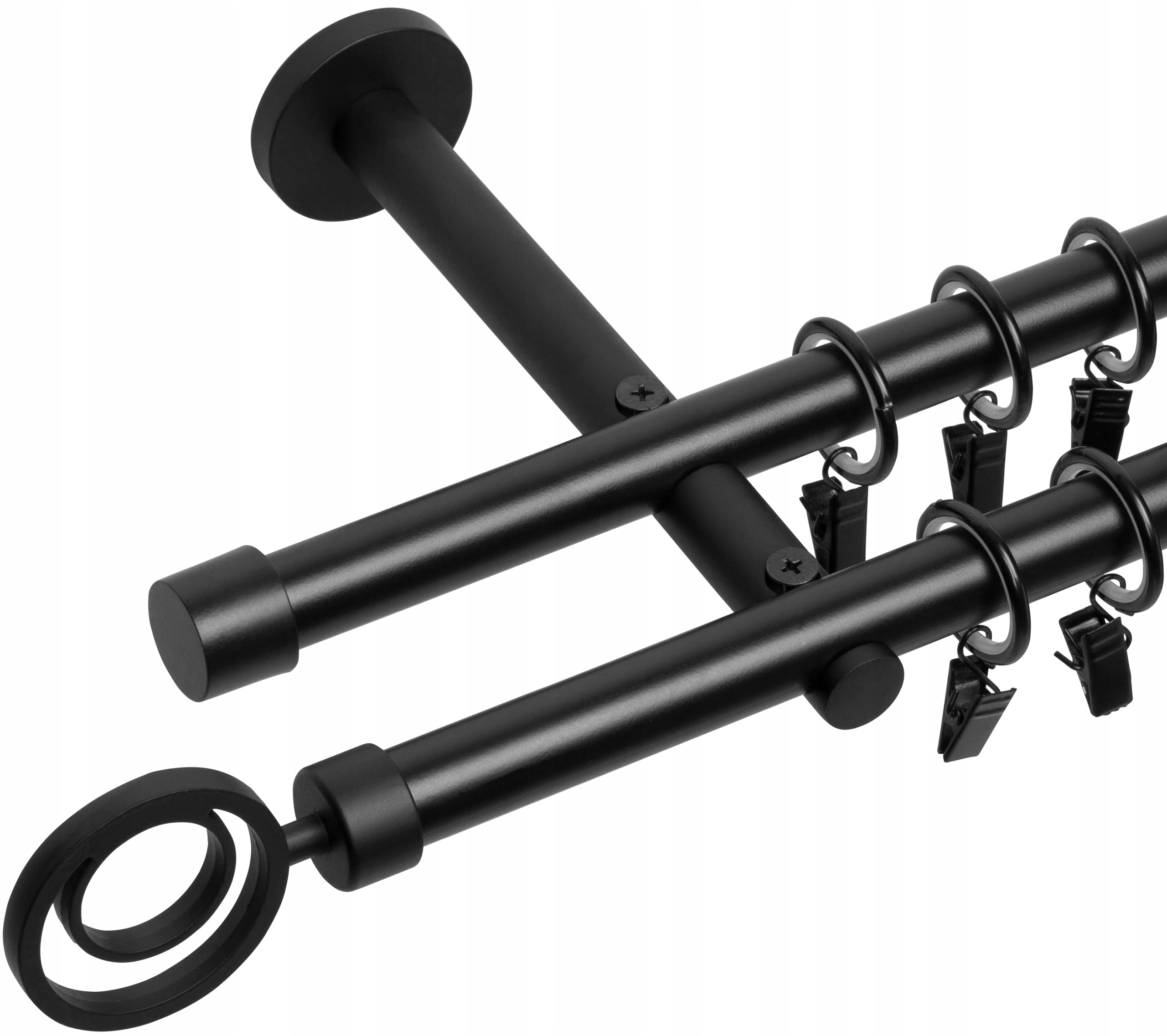 

Karnisz Podwójny Czarny Biały Mat 19+19mm 240cm