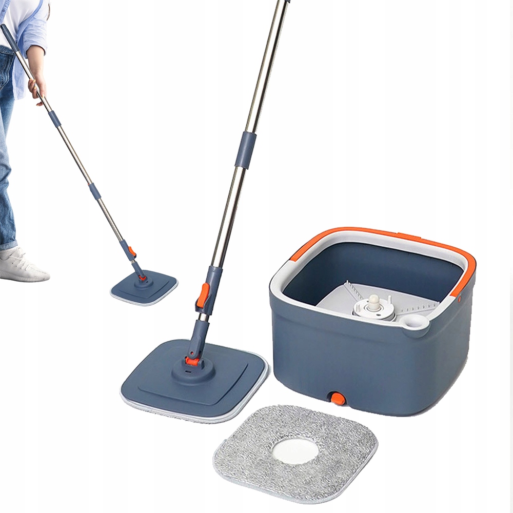 Levně Rotační Mop Čtvercový, Separace Špinavé Vody Z Čisté Vody S Kbelíkem 120 CM