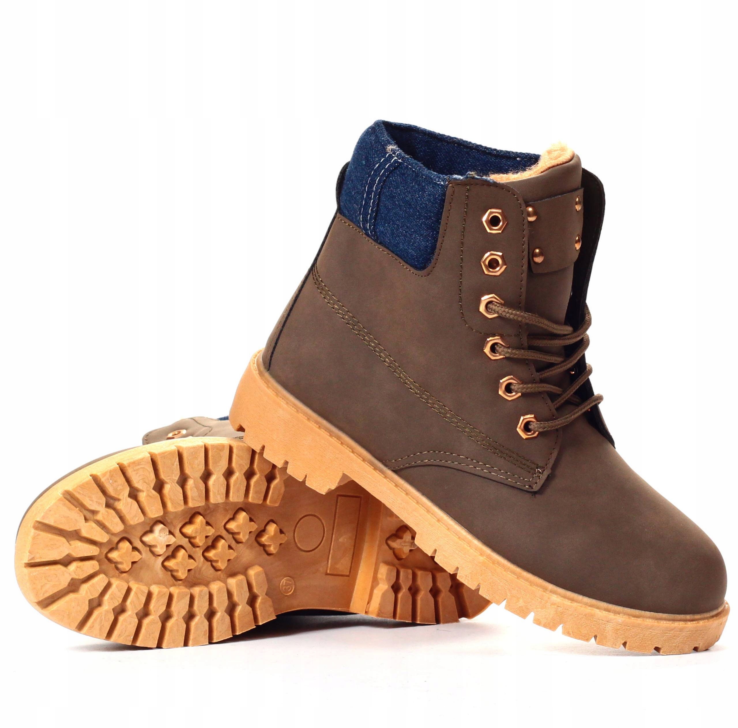 TRAPERKI DAMSKIE OCIEPLANE ZIMOWE BOTKI TIMBERKI Oryginalne opakowanie producenta pudełko