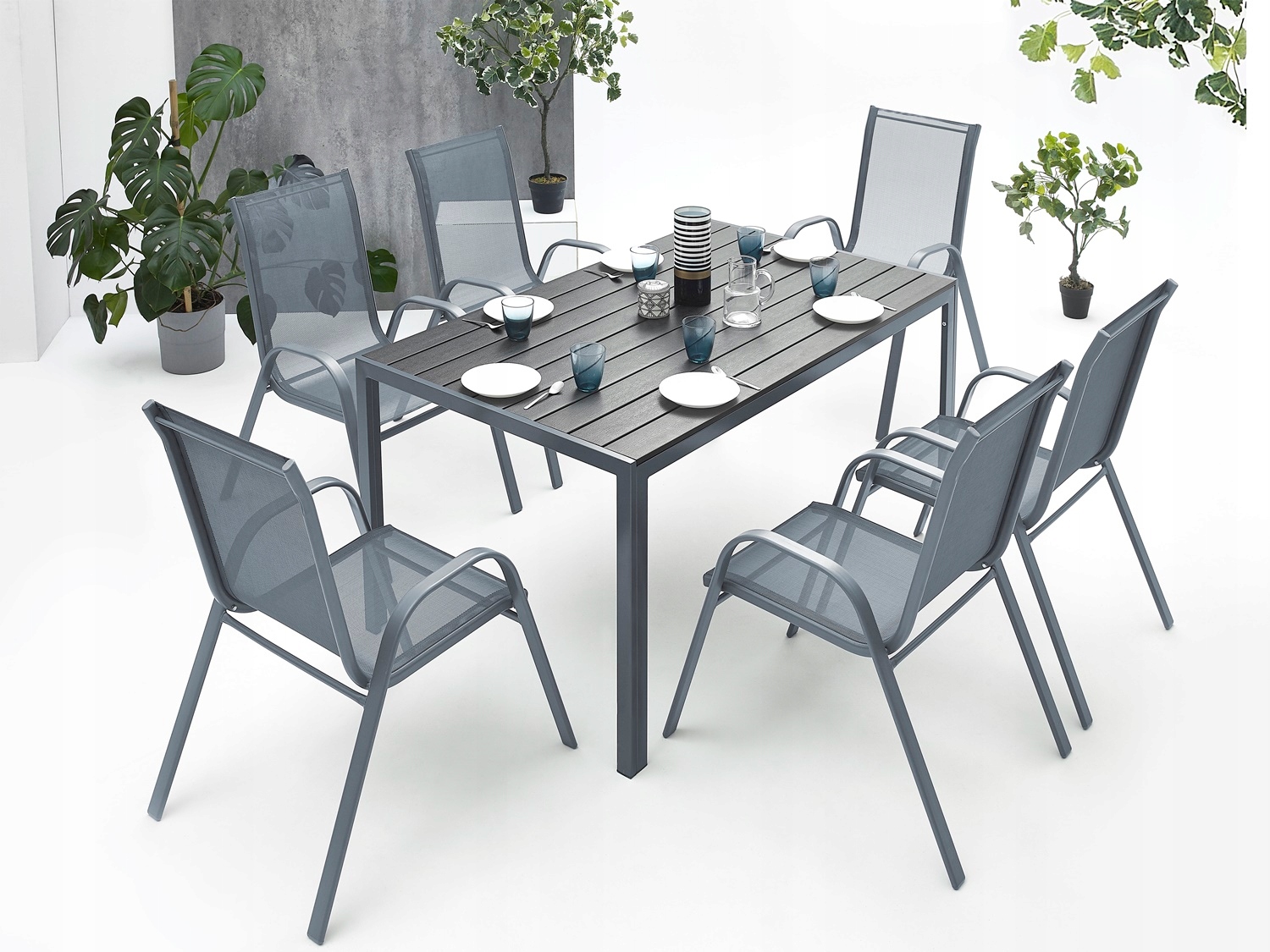 MEBLE OGRODOWE DESKA POLYWOOD 6+1 TARAS BALKON