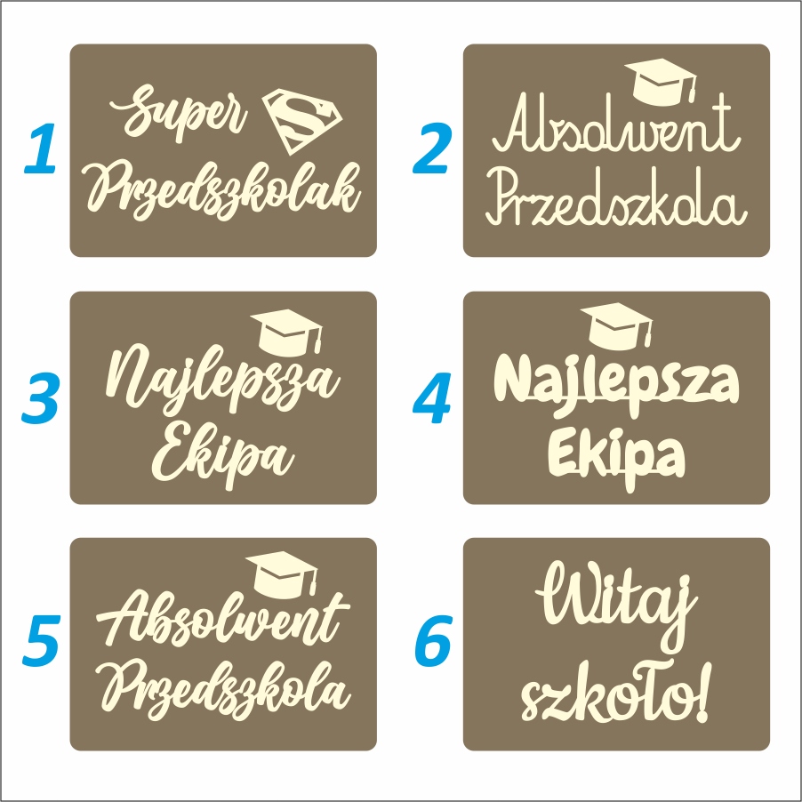 Tabliczka WITAJ SZKOŁO do zdjęć 6 WZORÓW efekt 3D - DWUSTRONNA Marka inna marka