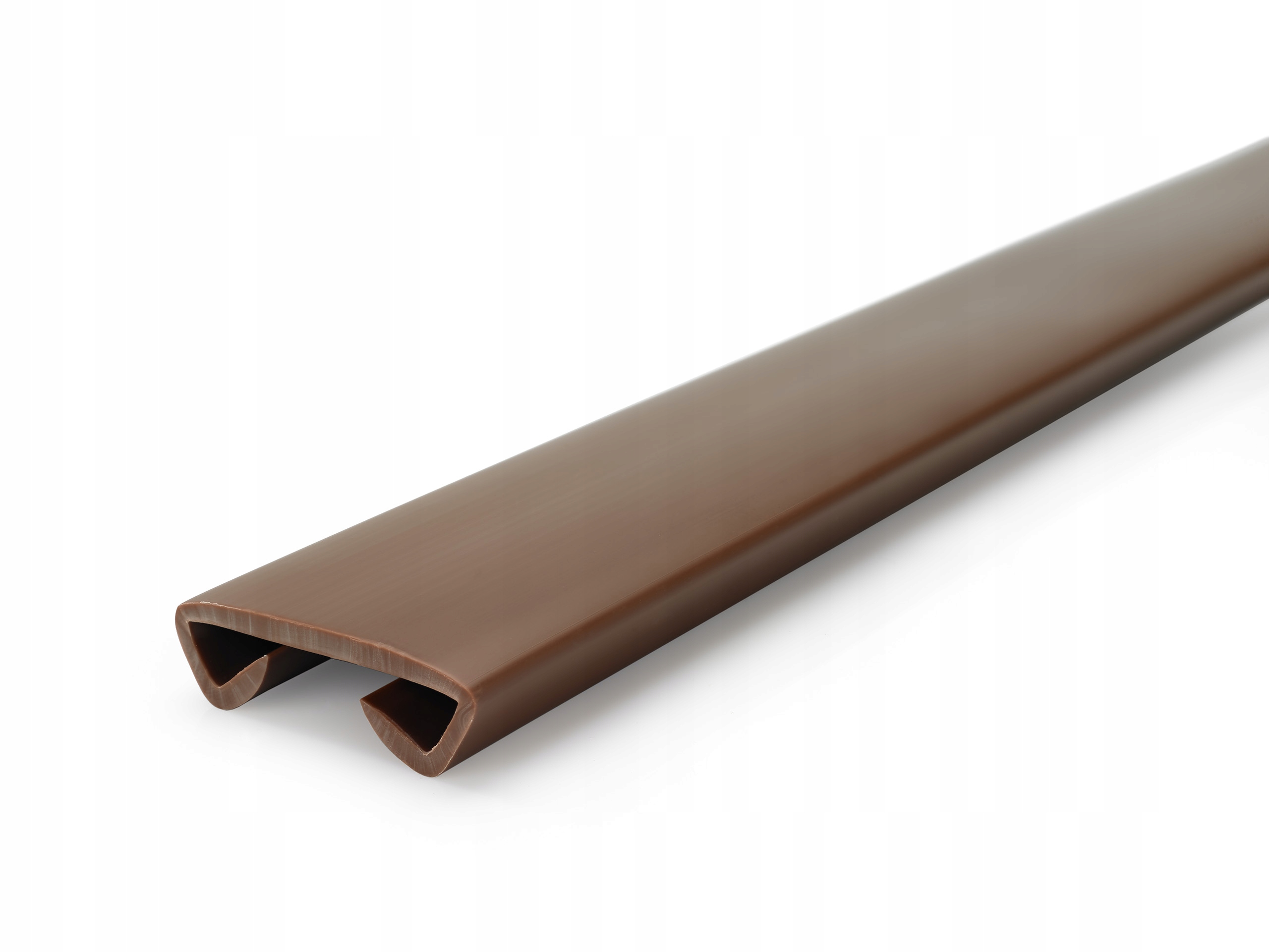 Pvc zábradliový profil Standard 40x8 mm hnedý 1 m, plus 2 záslepky