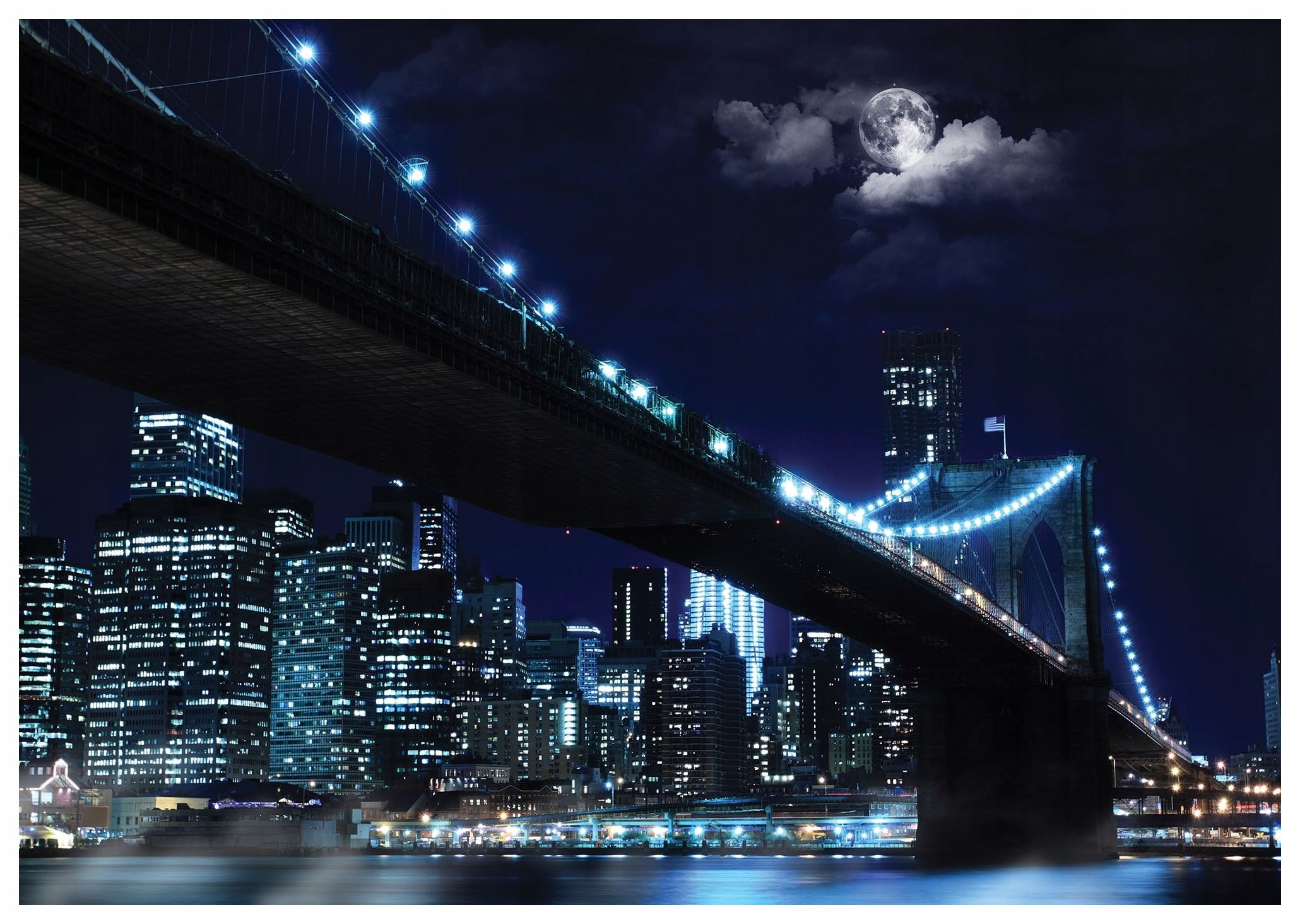 Fototapeta Brooklynský most v noci New York – městská krajina 254x184 lepidlo