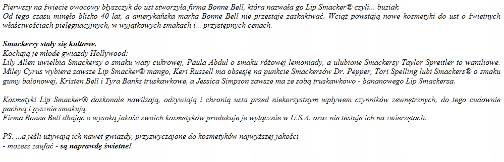 LIP SMACKER ZESTAW POMADEK CC ORIGINAL + CHERRY Kolor bezbarwny