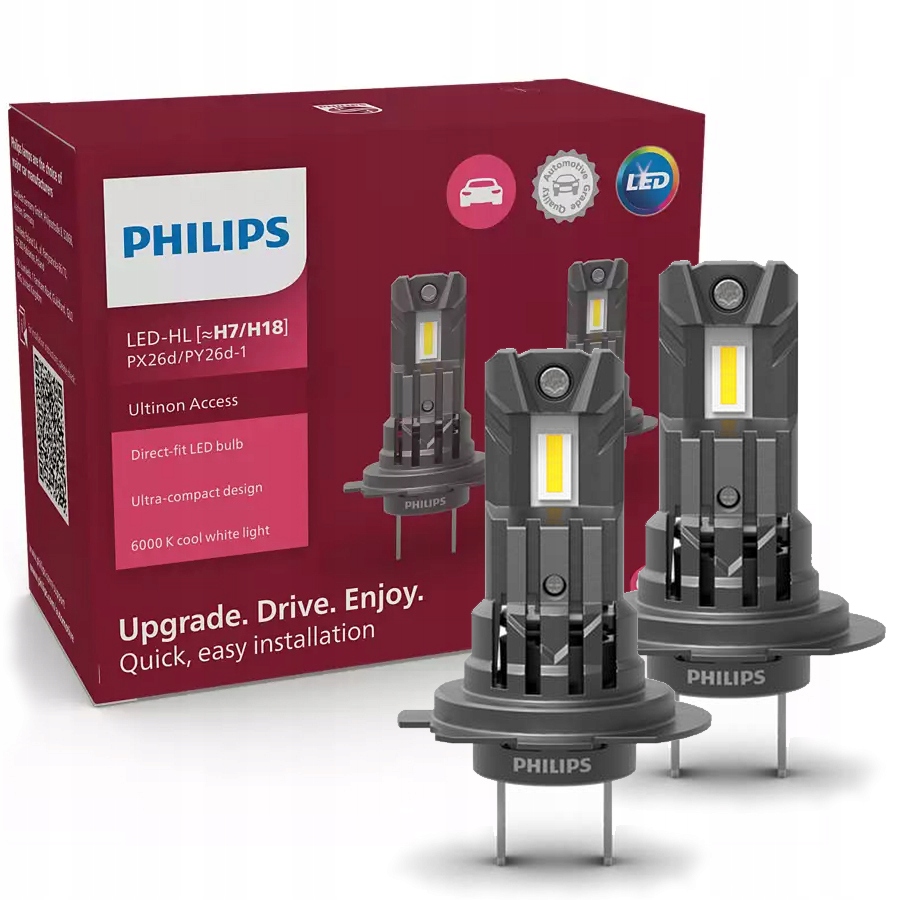 ŻARÓWKI H7 H18 PHILIPS LED RETROFIT ULTINON ACCESS ŁATWY MONTAŻ 6000K BIAŁE  LUM11972U2500C2 za 248,98 zł z Częstochowa -  - (14794785880)