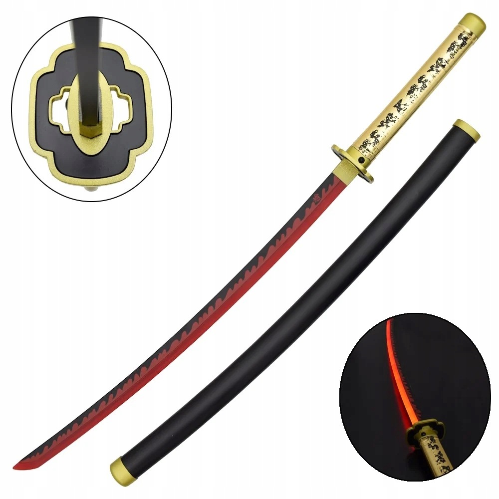 Kouen Ozdobna Katana Led (Czerwony) Bambusowa