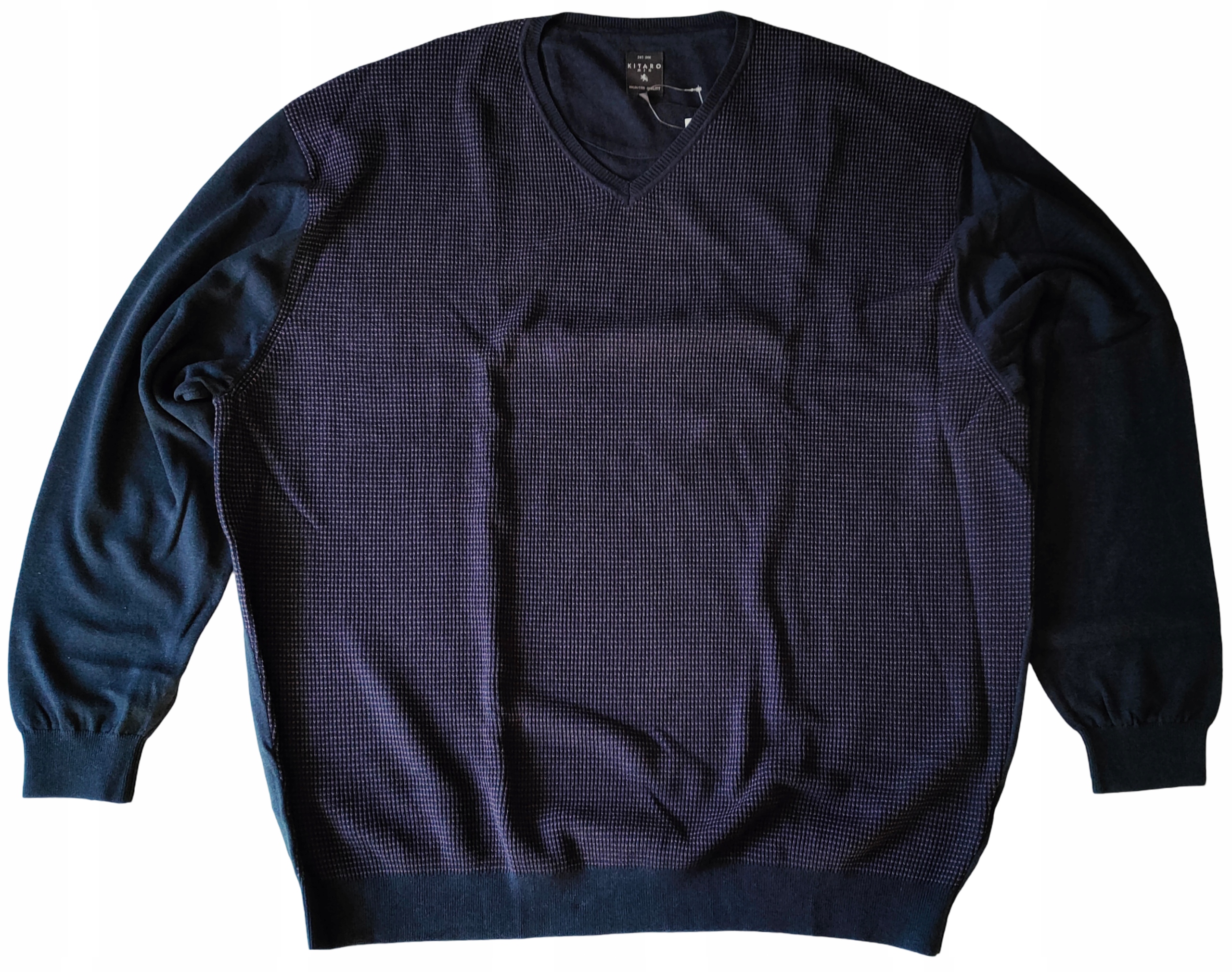 Kitaro Velké Rozměry Svetr Pullover V-neck Fialovo-granátový 6XL 154 cm