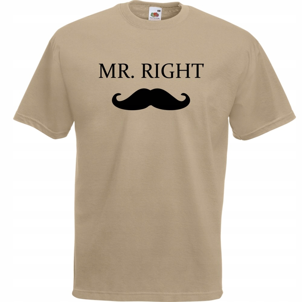 

Koszulka Mr. right prezent dla par S khaki