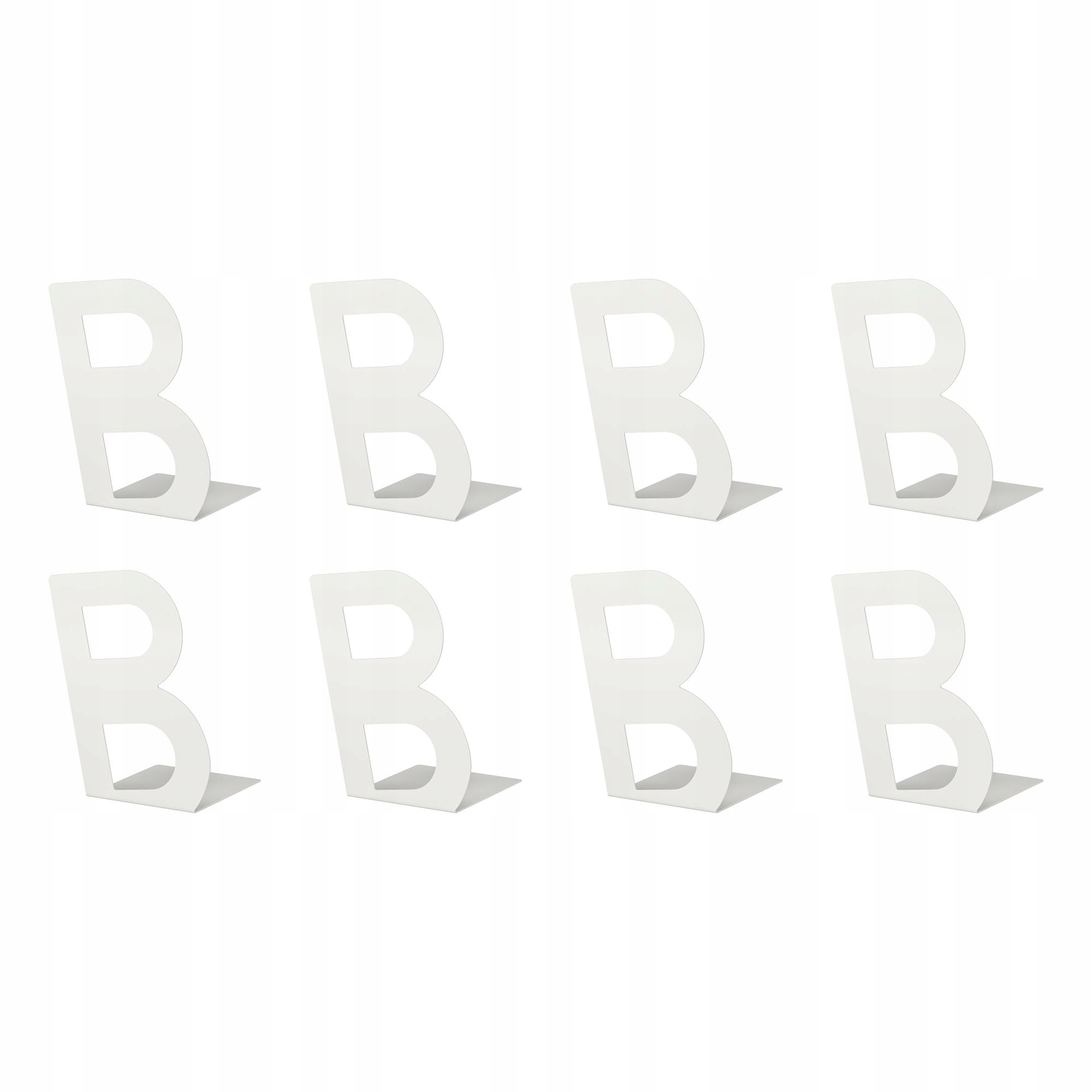 8 ks Podpěrka na knihy bílá ocelová elegantní Busbasse