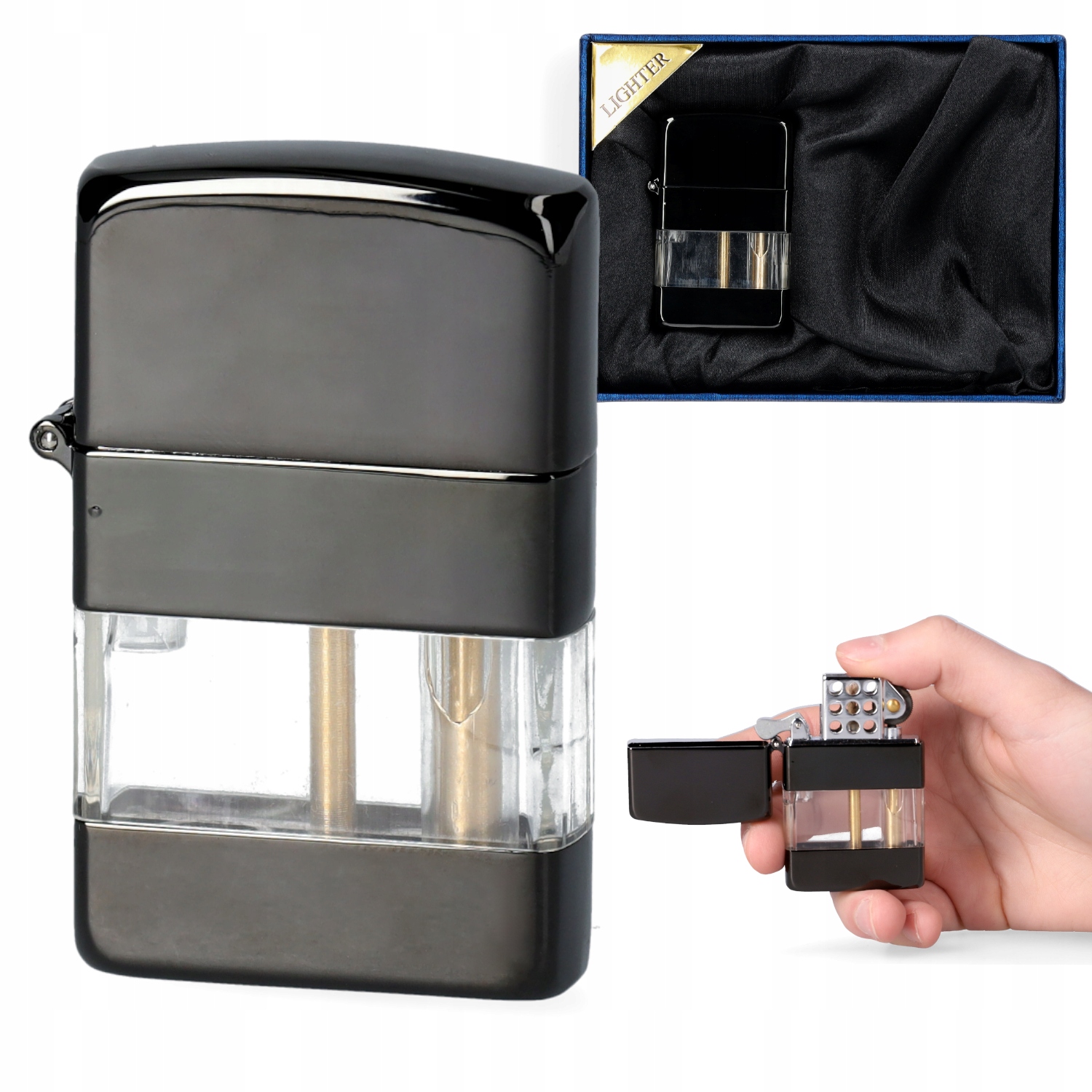 

Zapalniczka Benzynowa Knot Kamień Pudełko