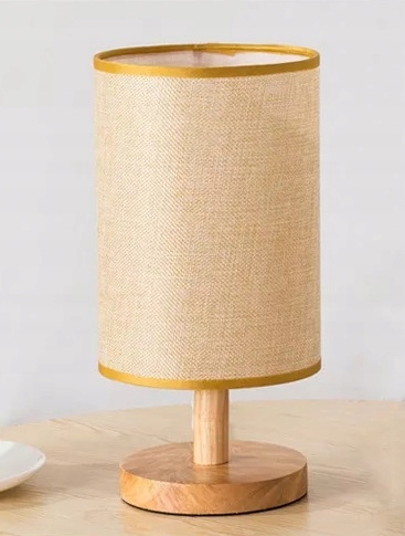 Lampka nocna, stołowa na biurko boho naturalne materiały żarówka w zestawie