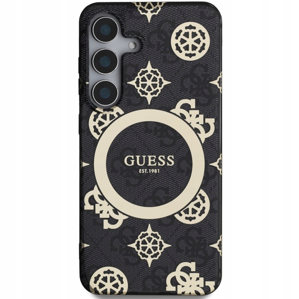 Pouzdro pro Galaxy S25, MagSafe, Guess, tvrdé zadní kryt, módní obal, pouzdro