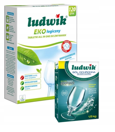 Ekologické Tablety Do Myčky Ludwik 120 ks eko sůl 1,5 kg
