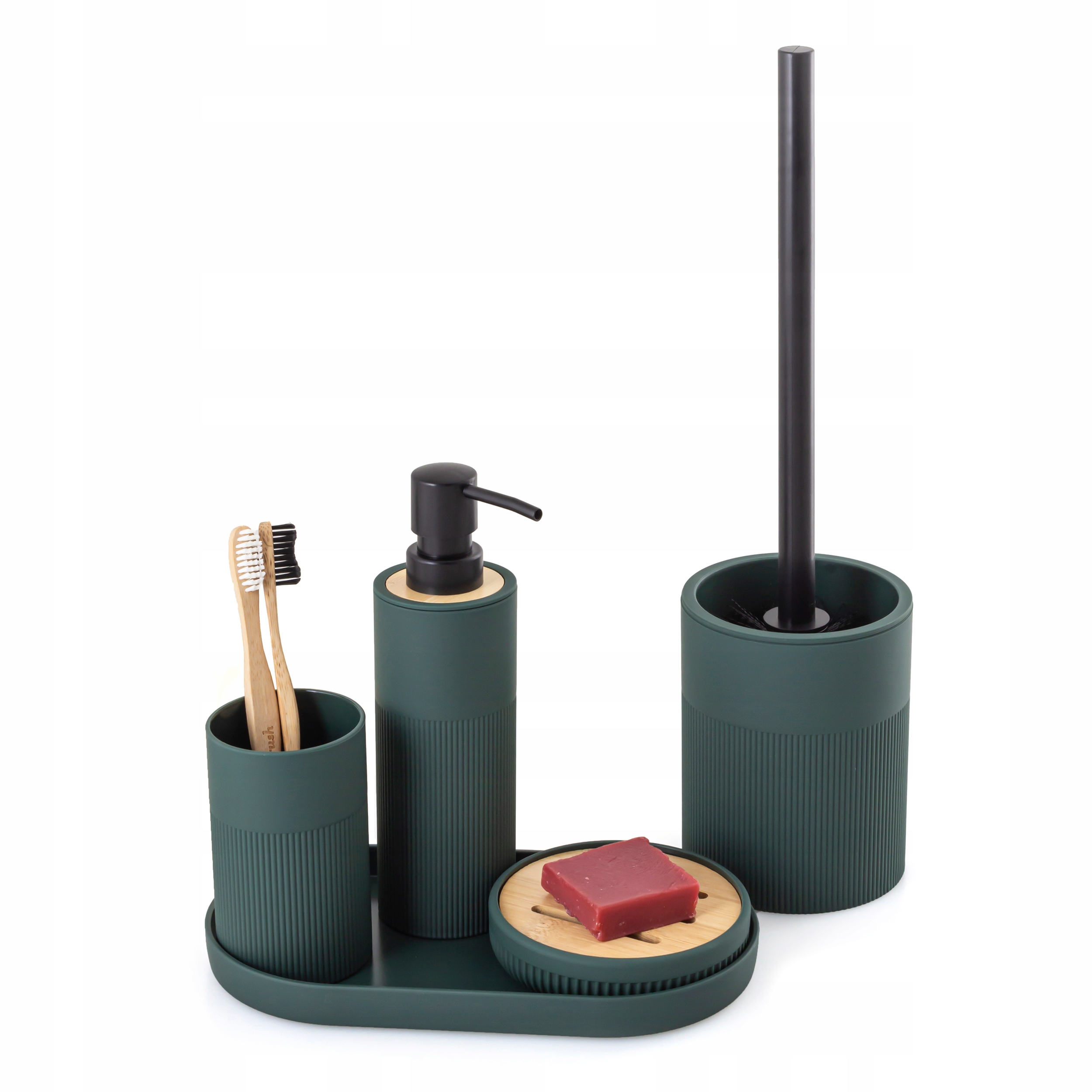 Koupelnová sada Frida, koupelnový set z plastu, zeleň
