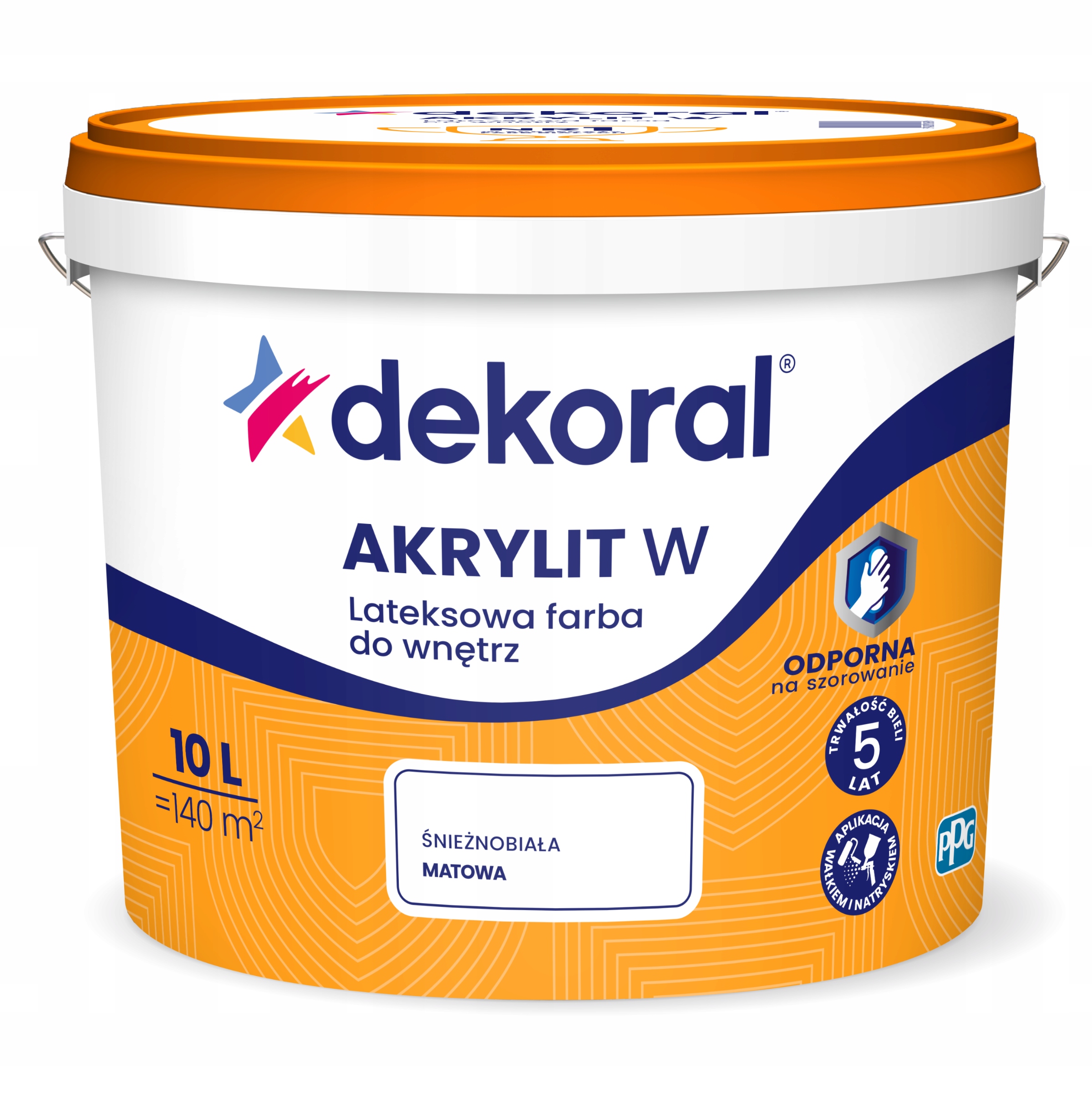Farba lateksowa ścienna Dekoral 10 l Białe mat