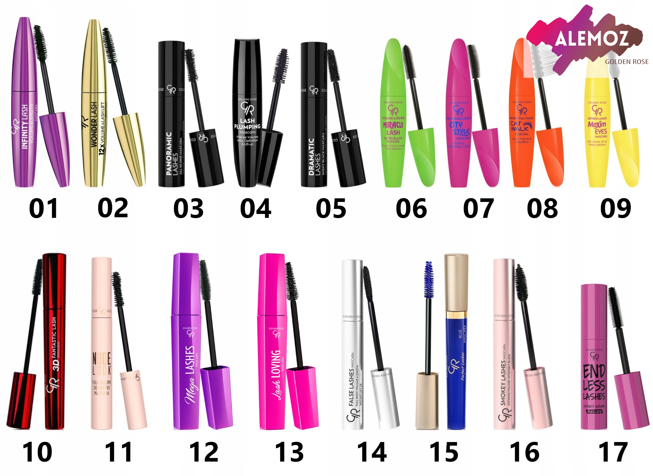 Golden Rose FULL VOLUME NUDE LOOK Tusz do rzęs Marka Golden Rose