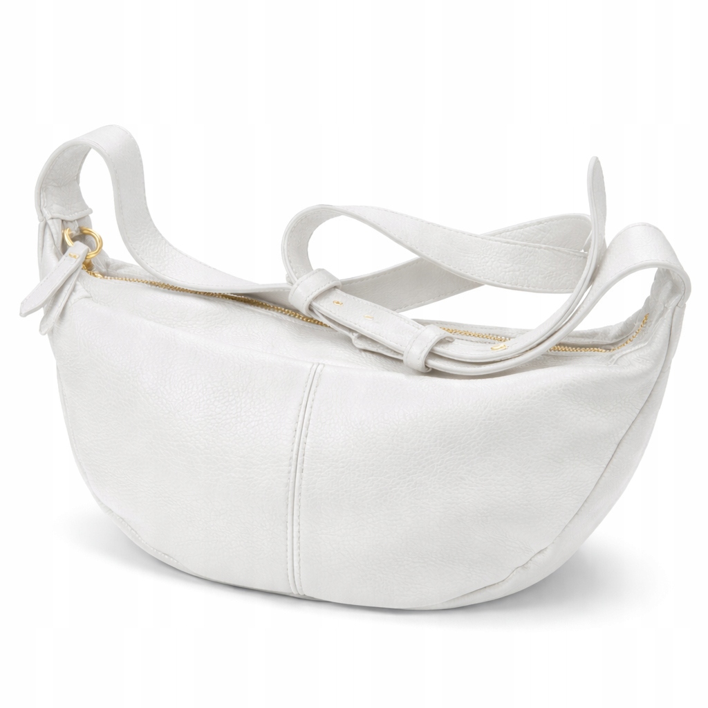 Dámská kabelka Laura Biaggi Půlměsíc Rogal Přírodní kůže Bílá Premium