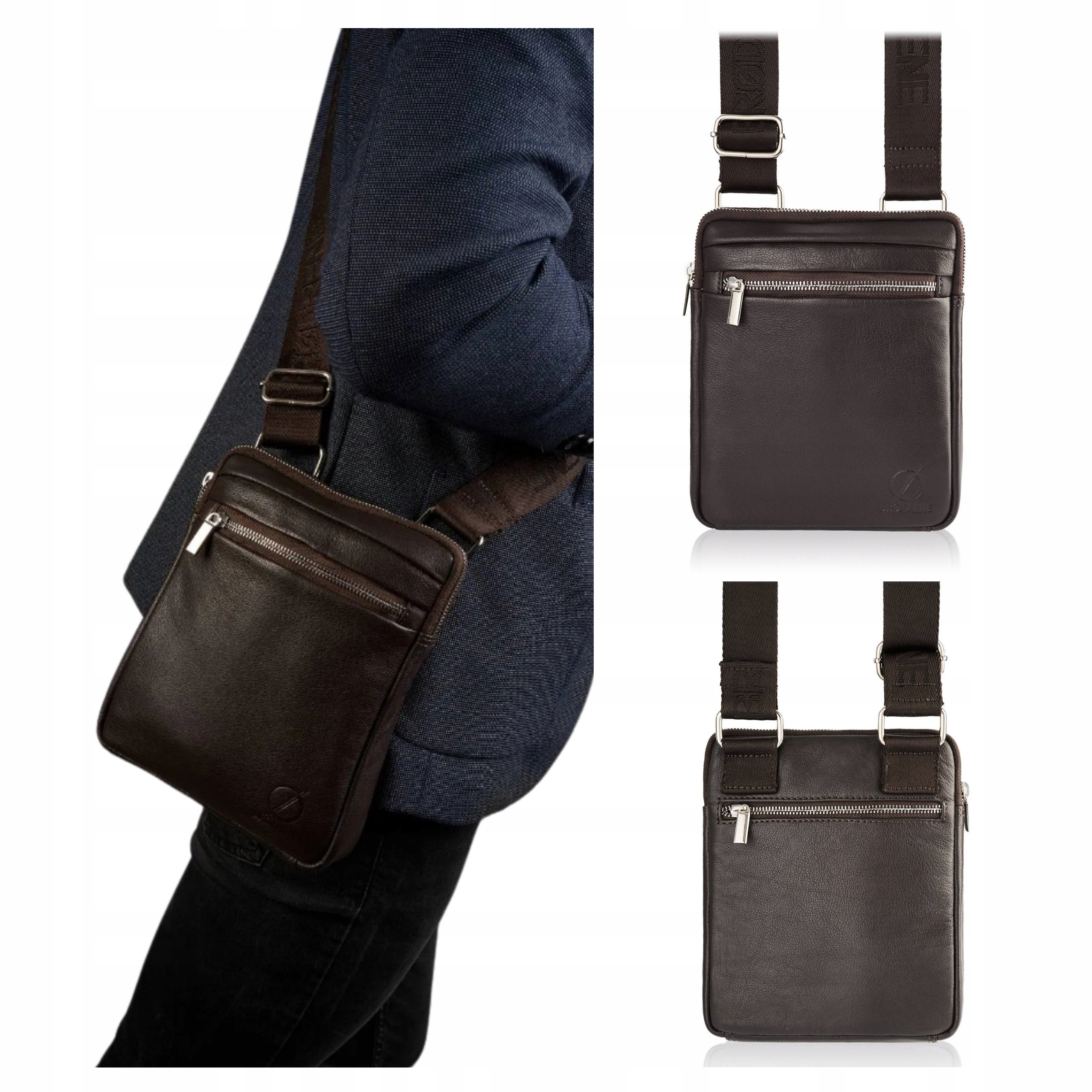 Kožená Pánská Taška Přes Rameno Kabelka Přes Rameno Městská Hnědá Brodrene