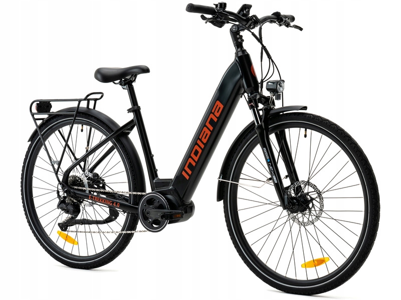 Rower elektryczny Indiana E-Trekking 4.0 U18 28 cali Czarno-czerwony