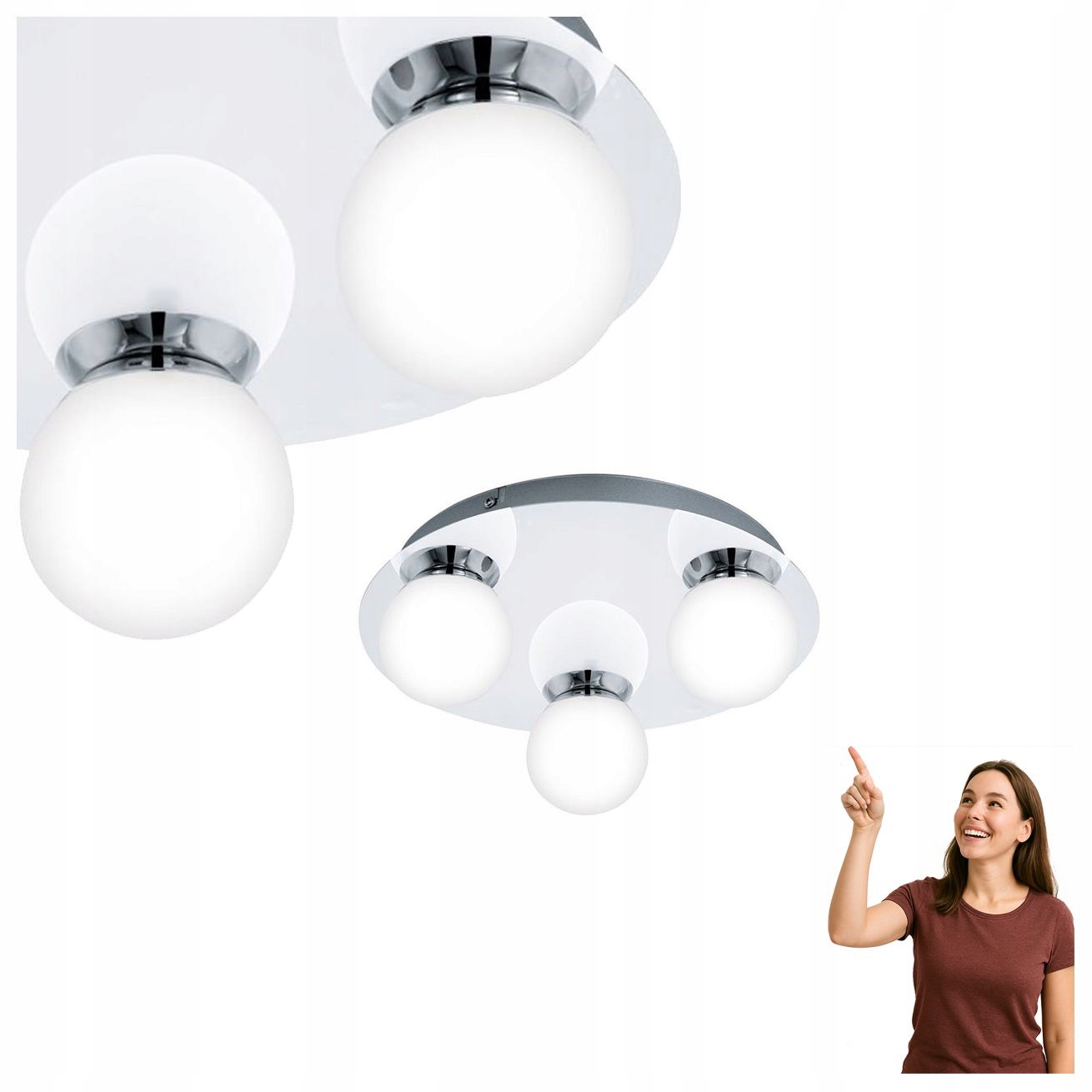 Led stropná a nástenná lampa 3x3,3W Mosiano 94629 Eglo