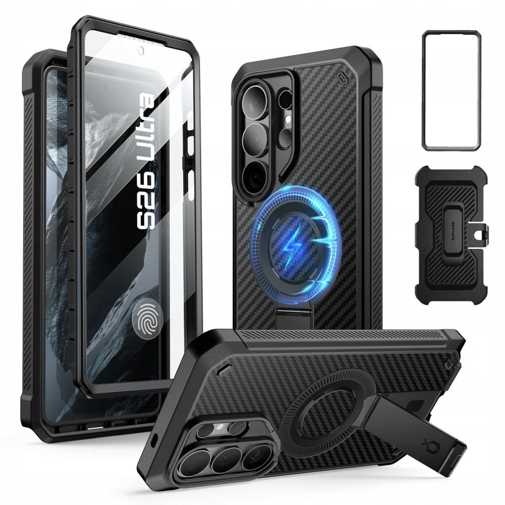 Etui Supcase do Galaxy S26 Ultra do MagSafe pancerne karbonowe z osłoną