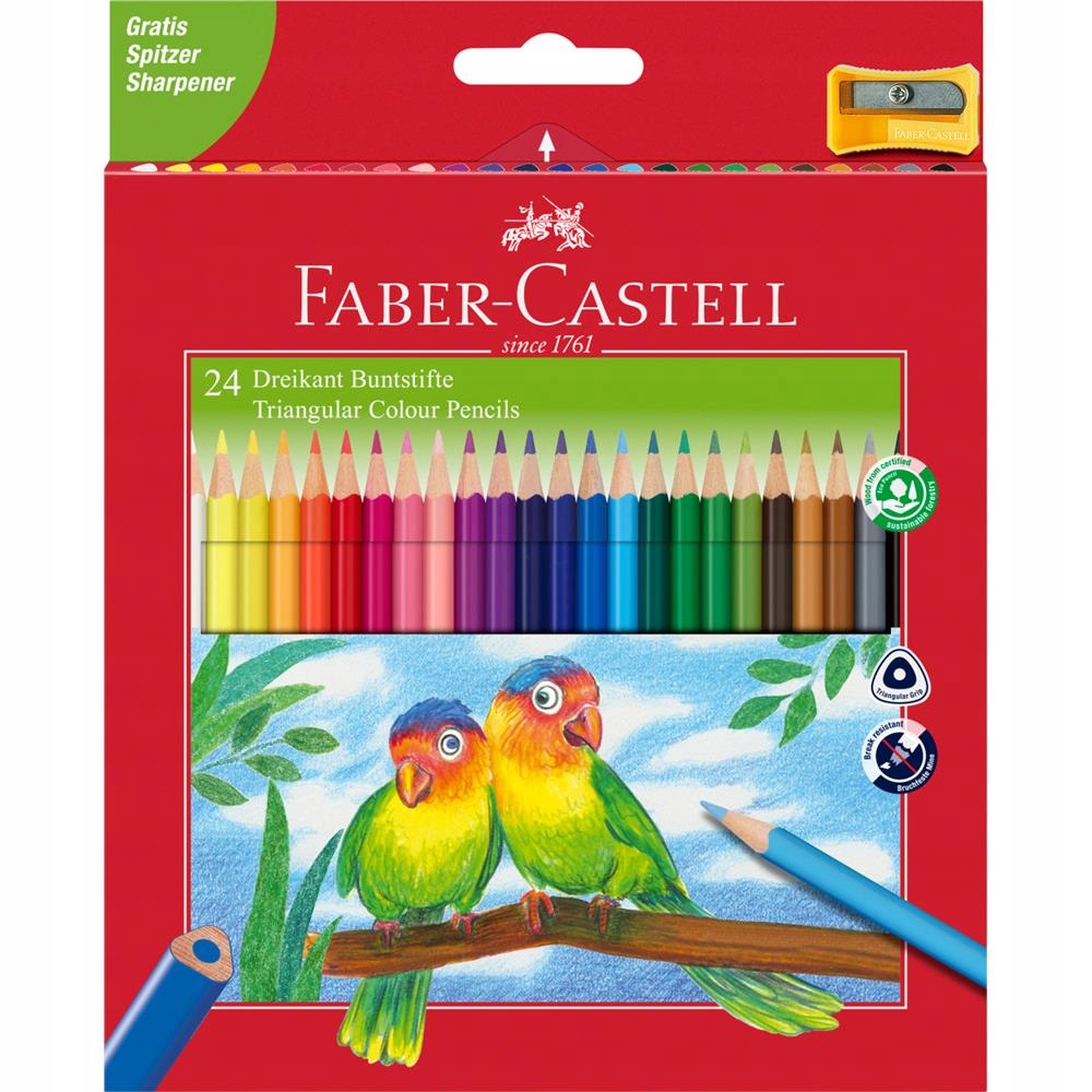 

Kredki trójkątne 24 koltemperówka Faber-Castell